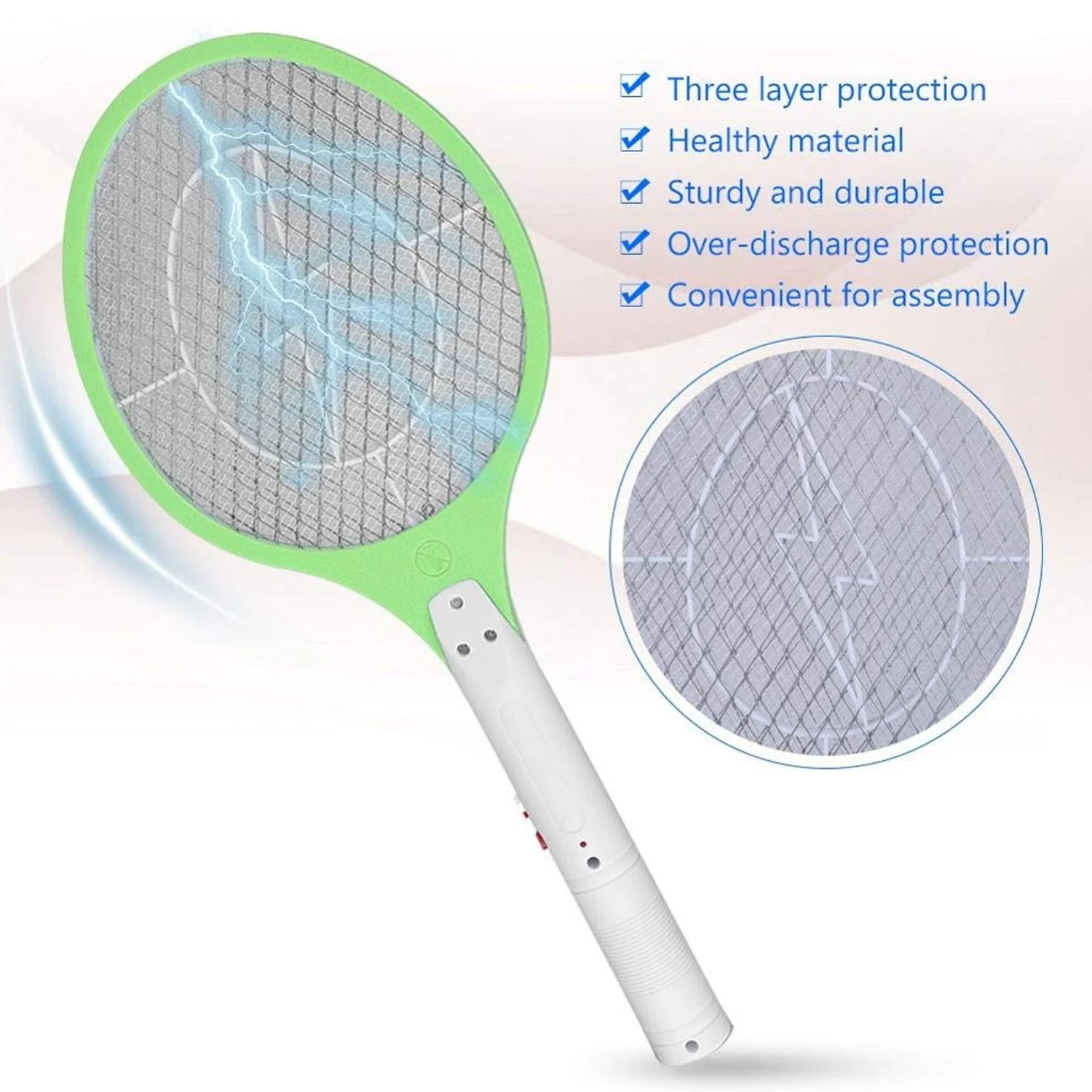 Rechargeable Electric Mosquito Killer Racket with Cable - Image 8
