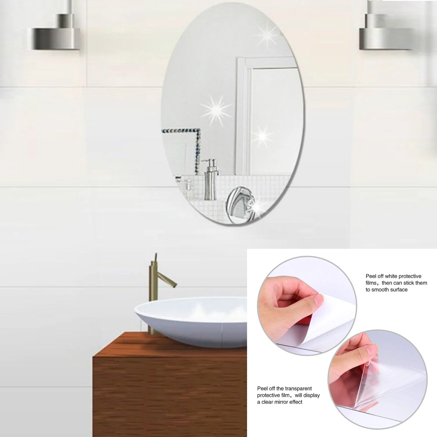 Adhesive Bathroom Mirror Wall - Image 4