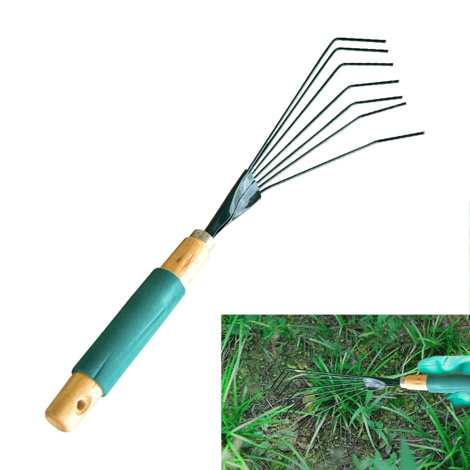 Stainless Steel Tooth Garden Leaf Rake - Image 7