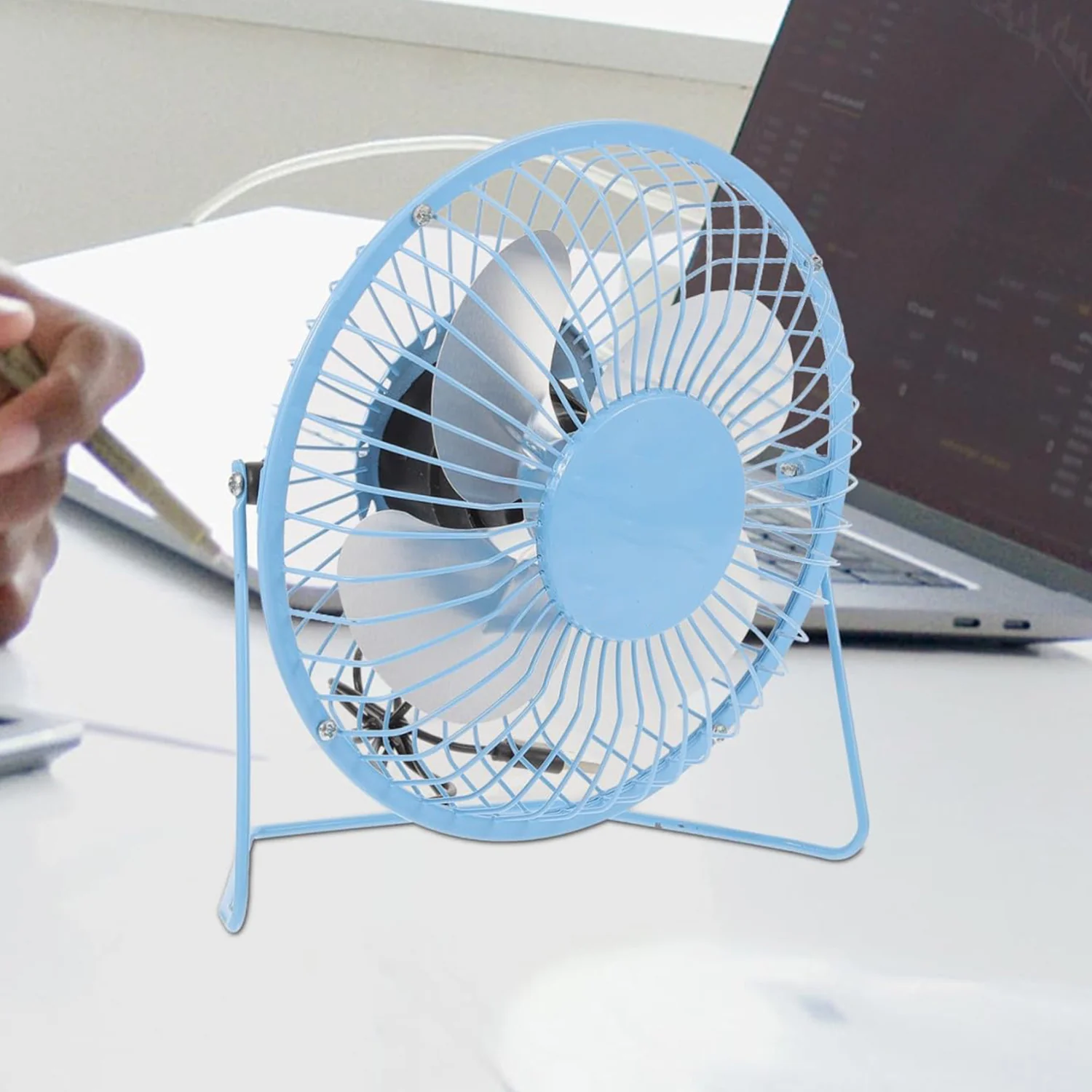 USB Table Desk Personal Metal Electronic Fan, Suitable For Office, School Use (1 Pc) - Image 5