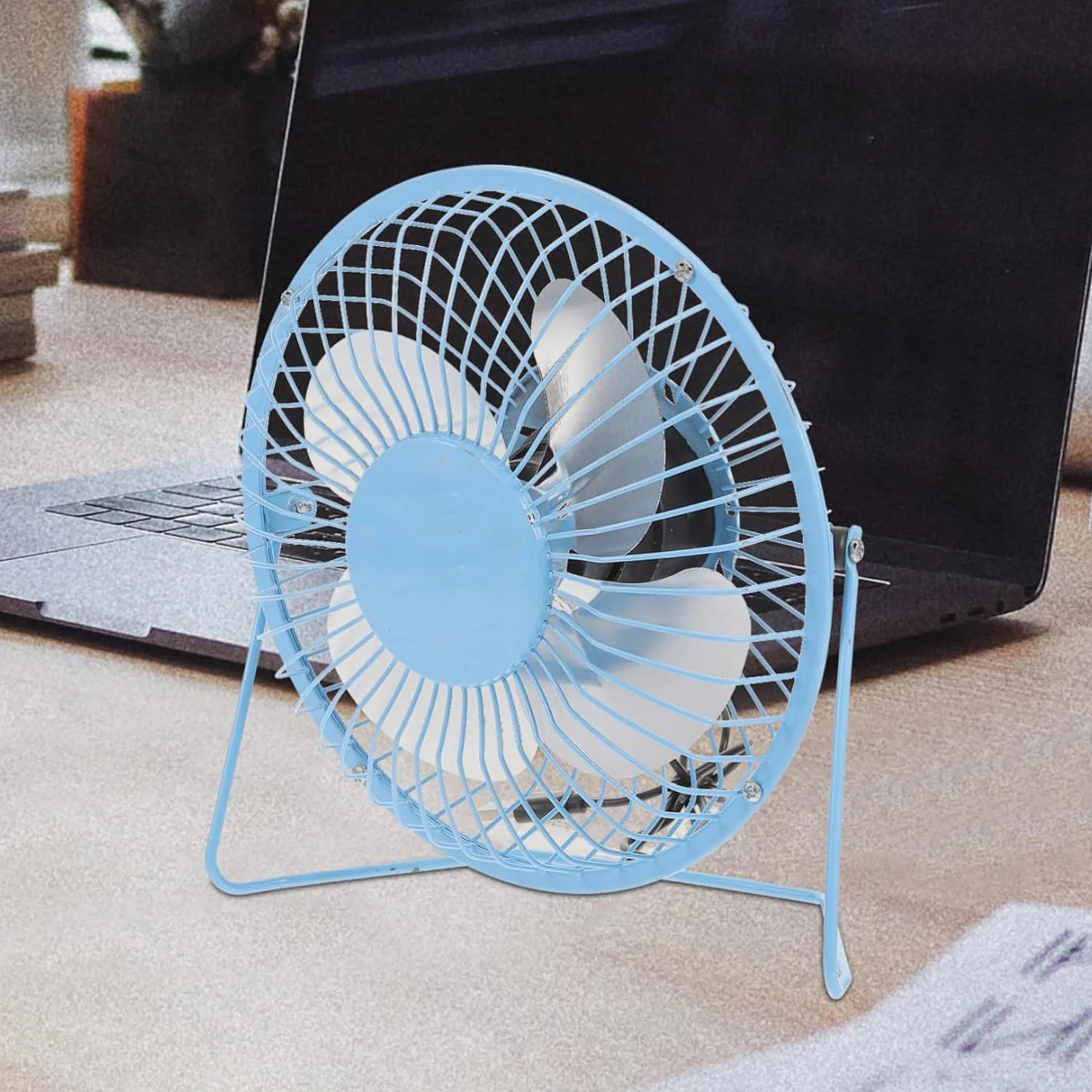 USB Table Desk Personal Metal Electronic Fan, Suitable For Office, School Use (1 Pc) - Image 6