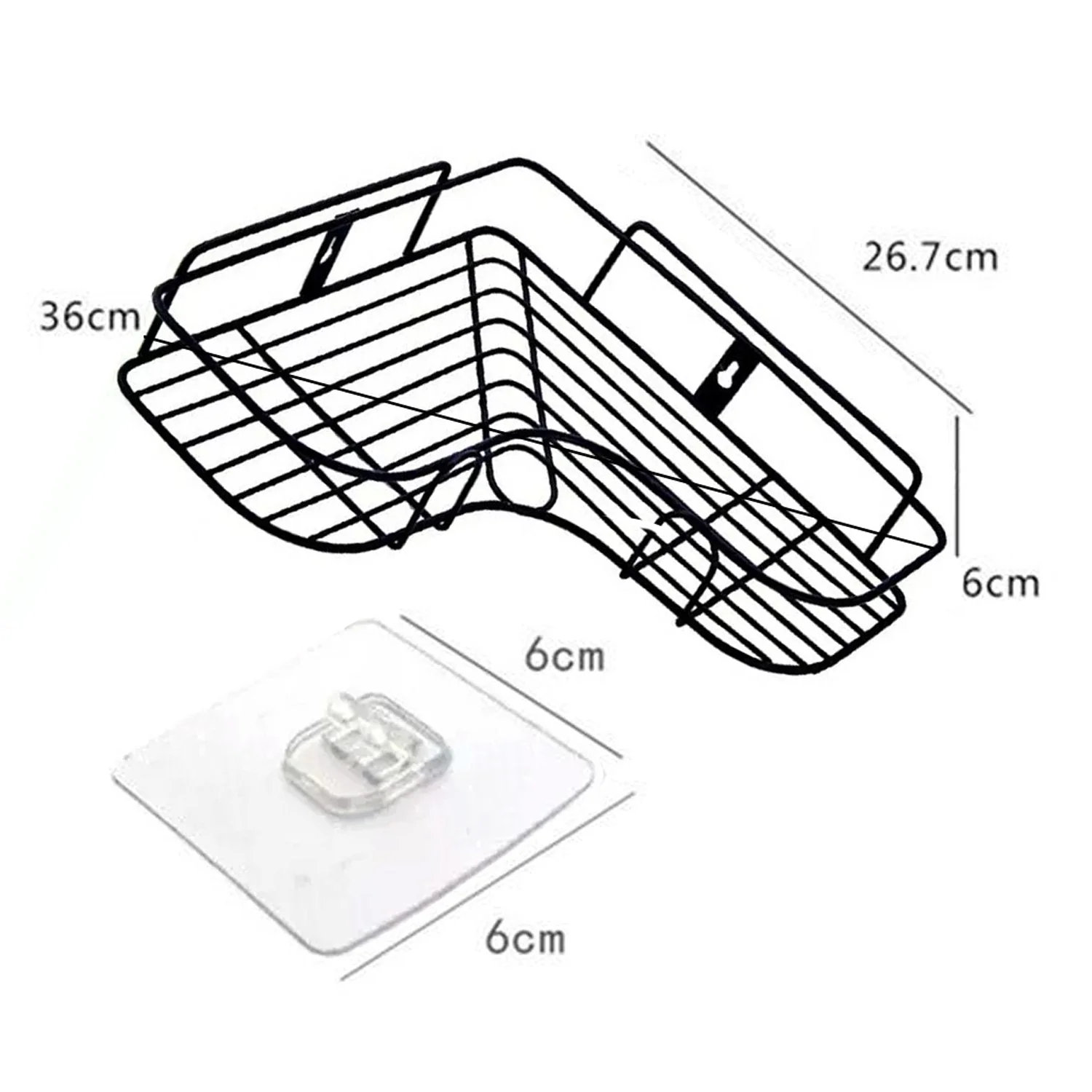 Self-Adhesive Kitchen-Bathroom Corner Shelf Organiser Storage Rack - Image 8