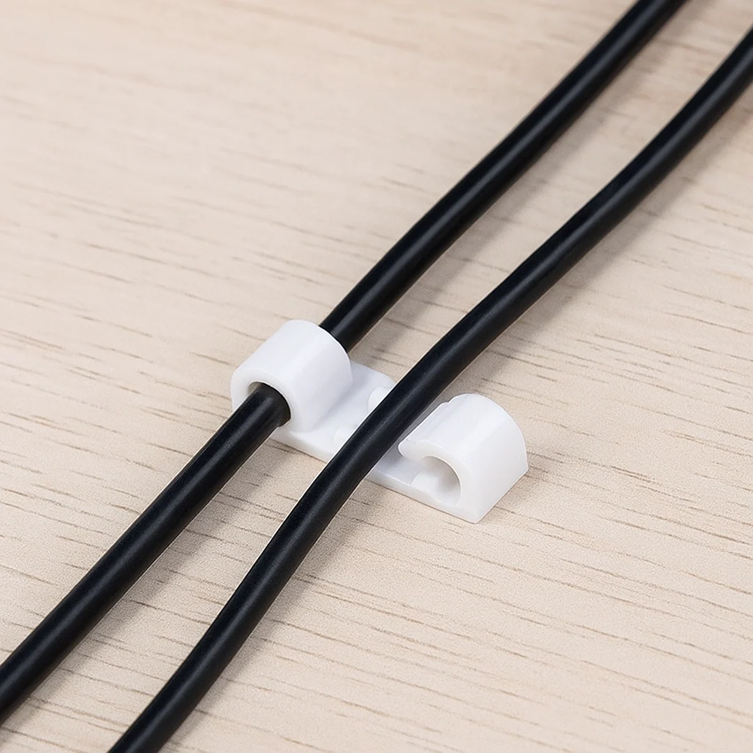 Self-Adhesive Cable Clips – Round Plastic Wire Holder for Cord Management (Pack of 20) - Image 6