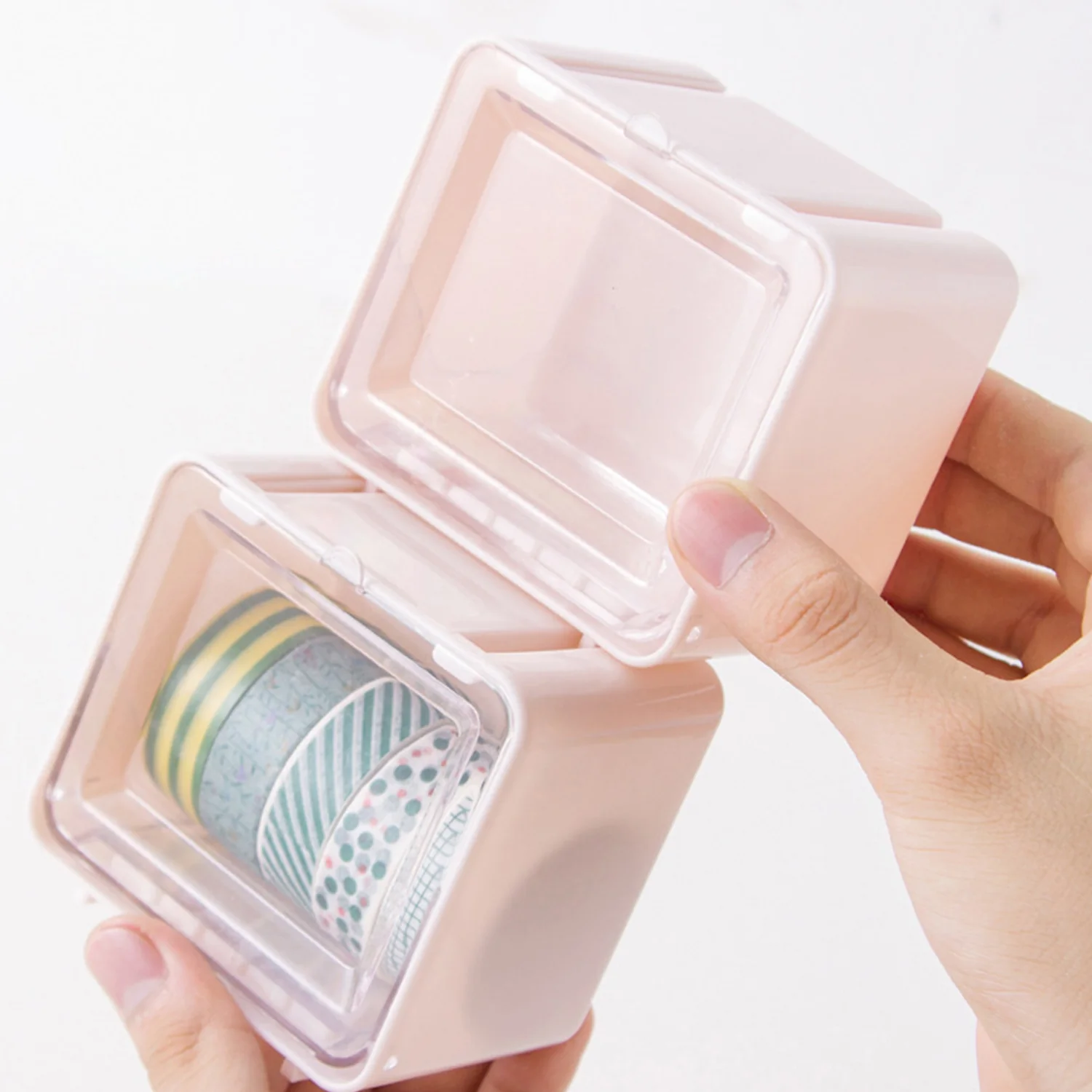 Durable Transparent Tape Storage Box – Plastic Office Organizer - Image 4