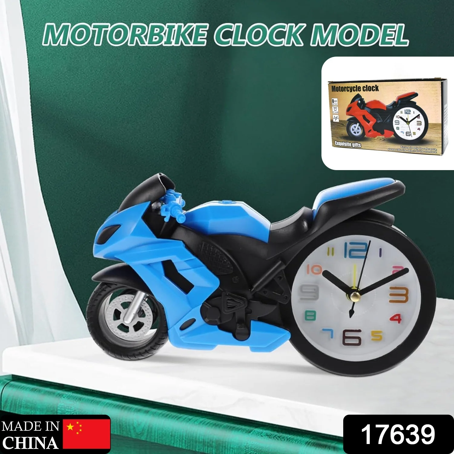 Retro Motorcycle Alarm Clock – Novelty Bike Engine Style Desk Clock - Image 2