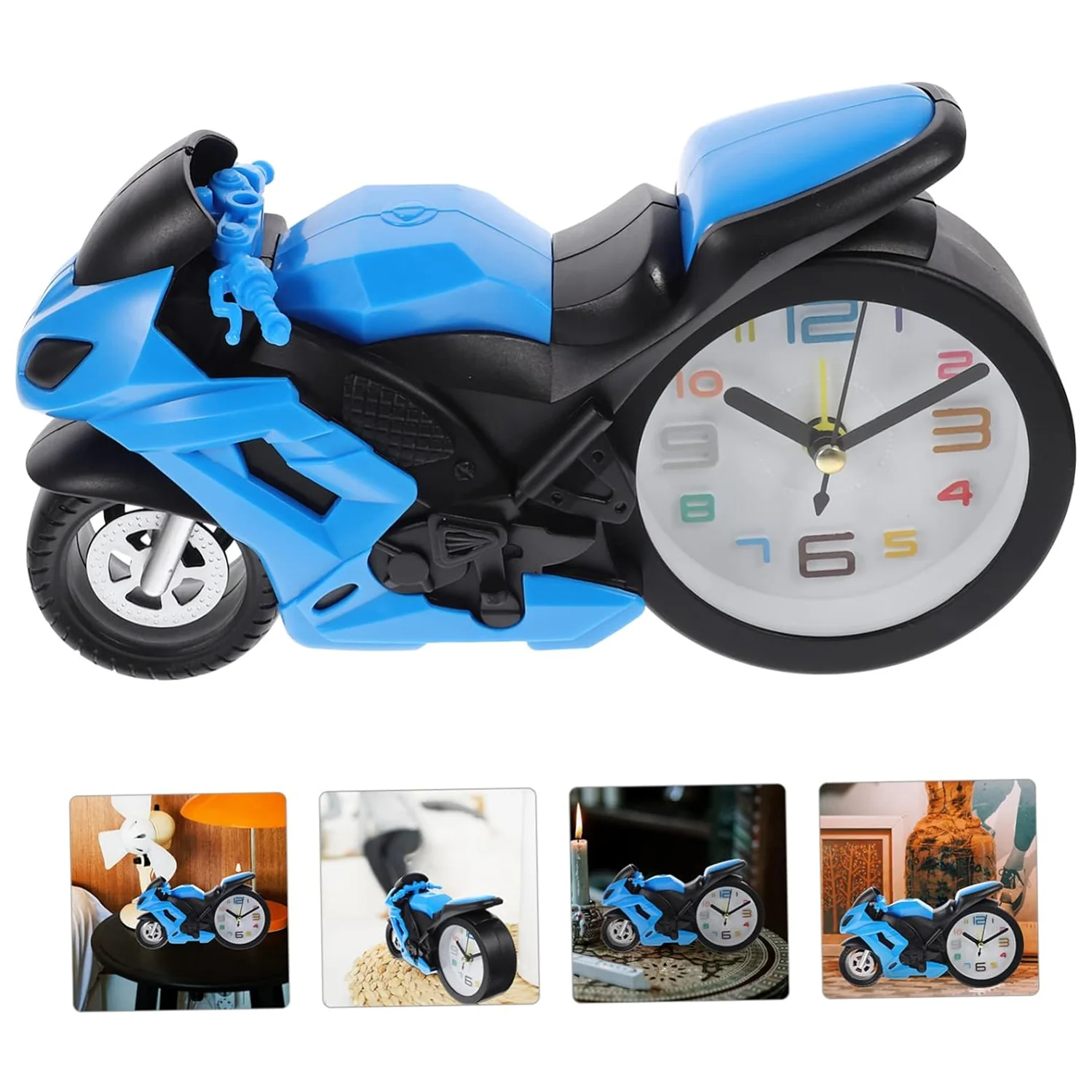 Retro Motorcycle Alarm Clock – Novelty Bike Engine Style Desk Clock - Image 3