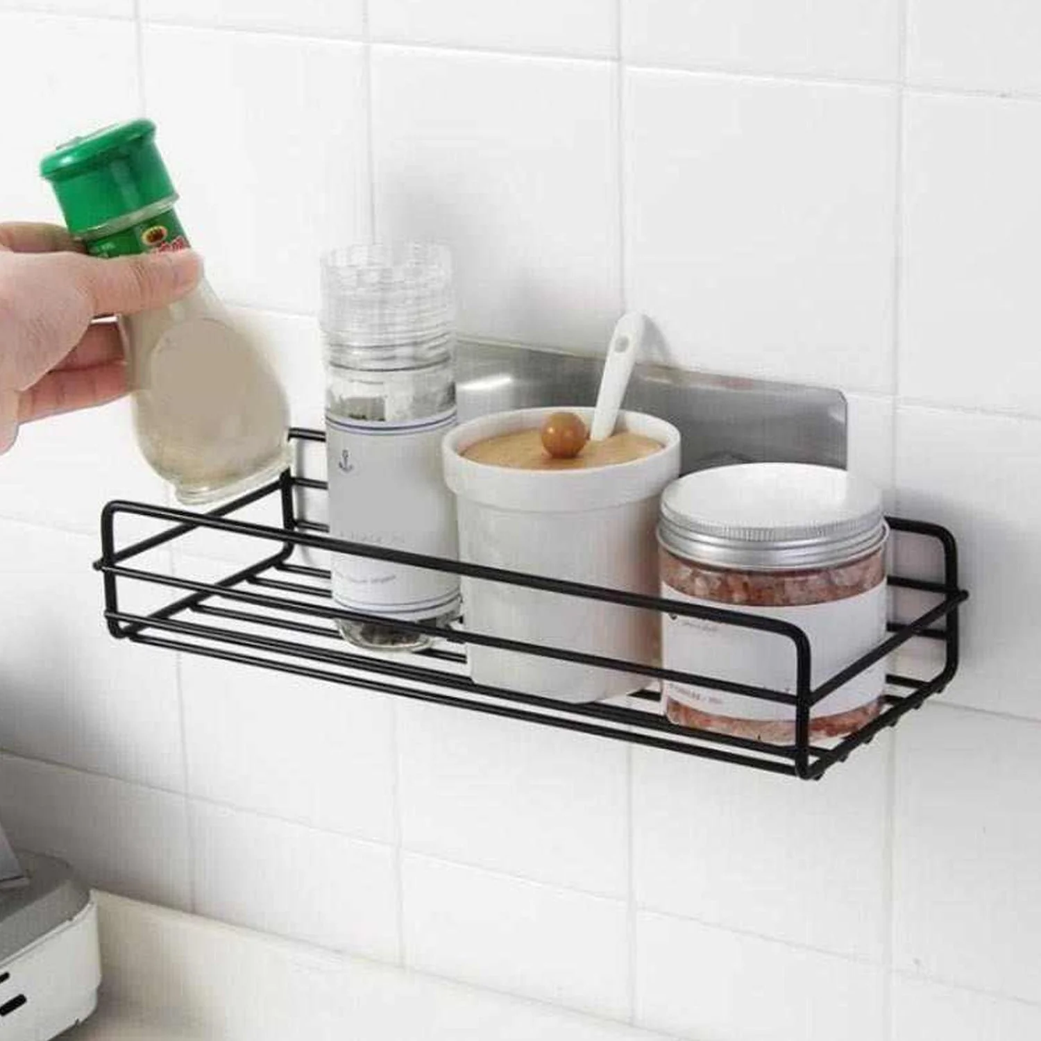 Multipurpose Wall Mount Metal Bathroom Shelf and Rack for Home and Kitchen. - Image 3