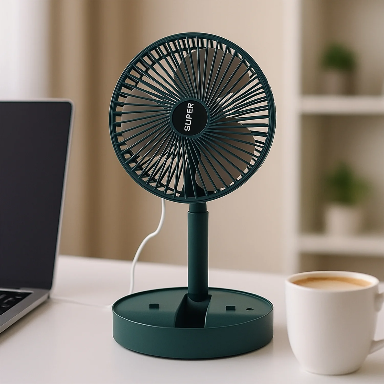 Sensor Foldable Mini Desk Fan with Adjustable Height and Angle (1 Pc) - Image 3