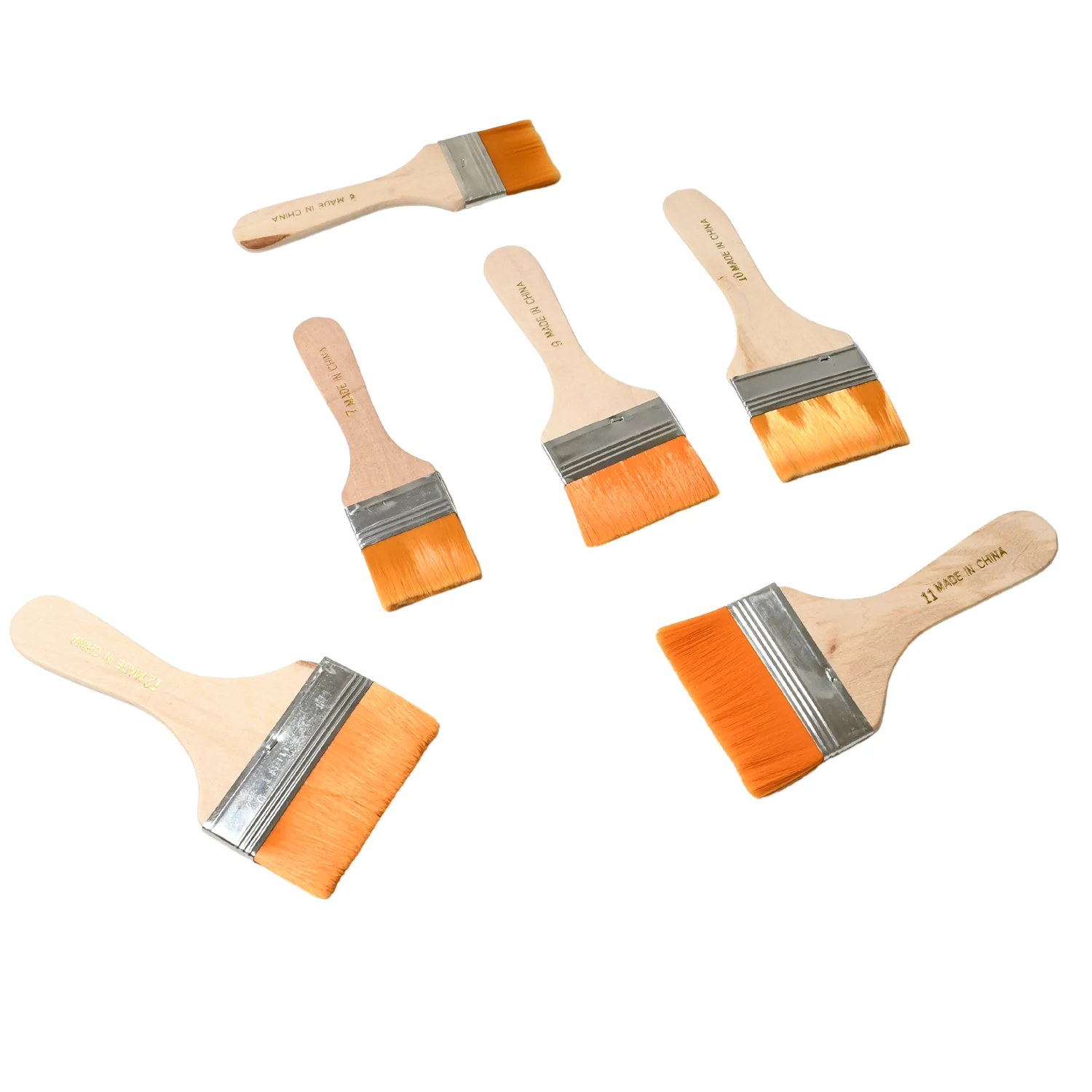 Nylon Pine Painting Brush Set – Dusting & Wall Paint Brushes (6 Pc Set) - Image 5