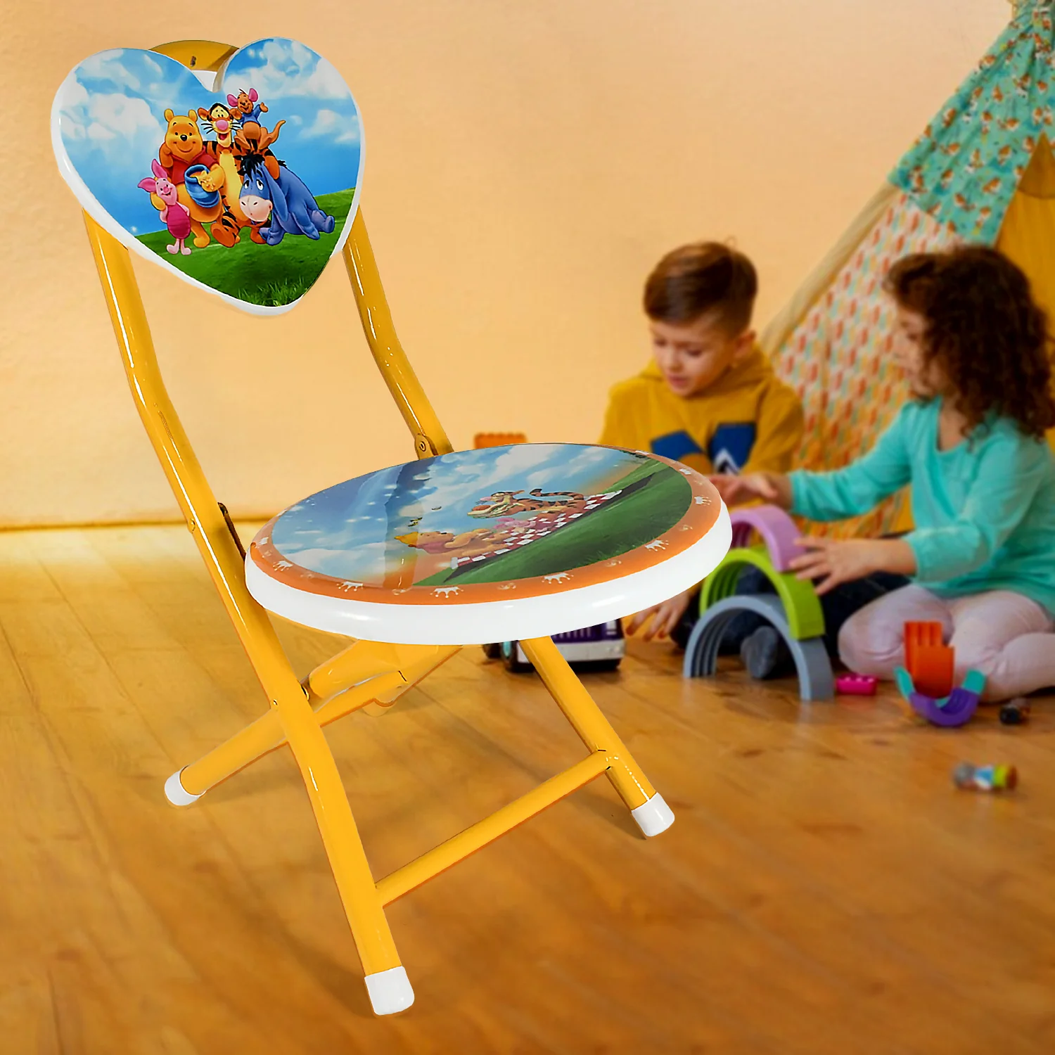 Heart Shape Cartoon Printed Foldable Kids Chair for Playrooms & Camping (1 Pc) - Image 6