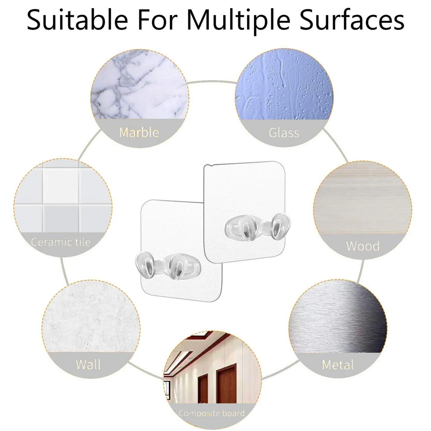 Transparent Self-Adhesive Wall Hook Waterproof & Oil-Proof Strong Holder (1 Pc) - Image 3