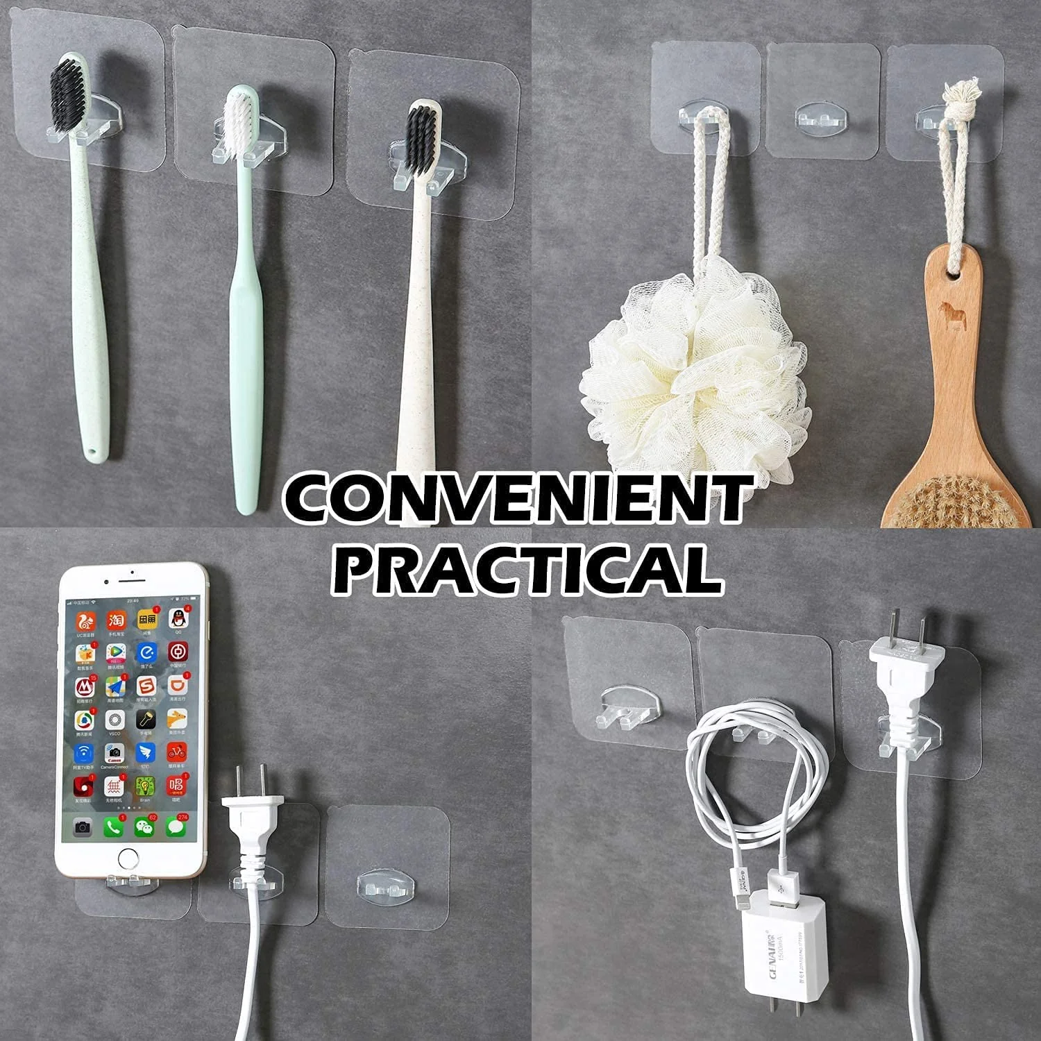 Transparent Self-Adhesive Wall Hook Waterproof & Oil-Proof Strong Holder (1 Pc) - Image 4