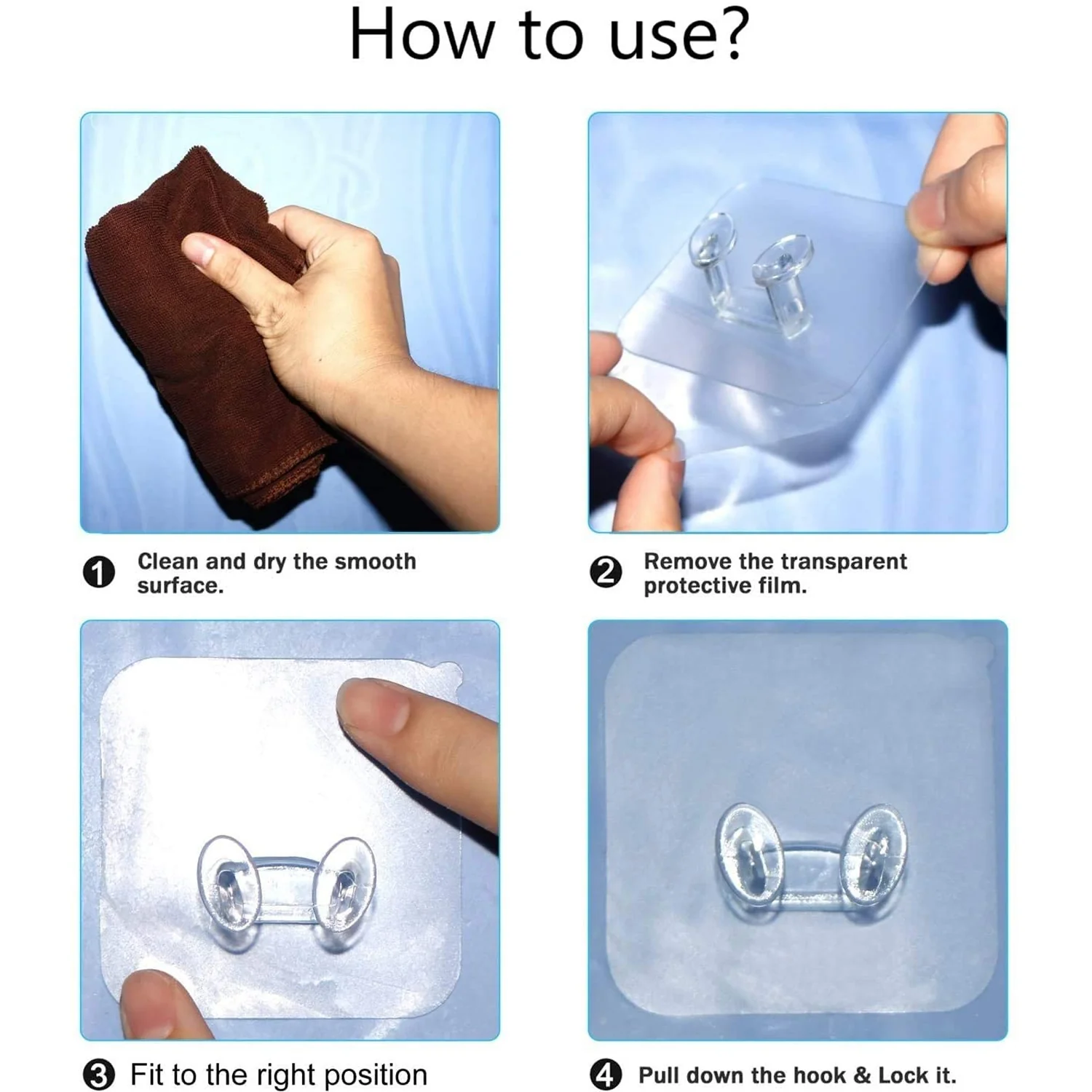 Transparent Self-Adhesive Wall Hook Waterproof & Oil-Proof Strong Holder (1 Pc) - Image 7