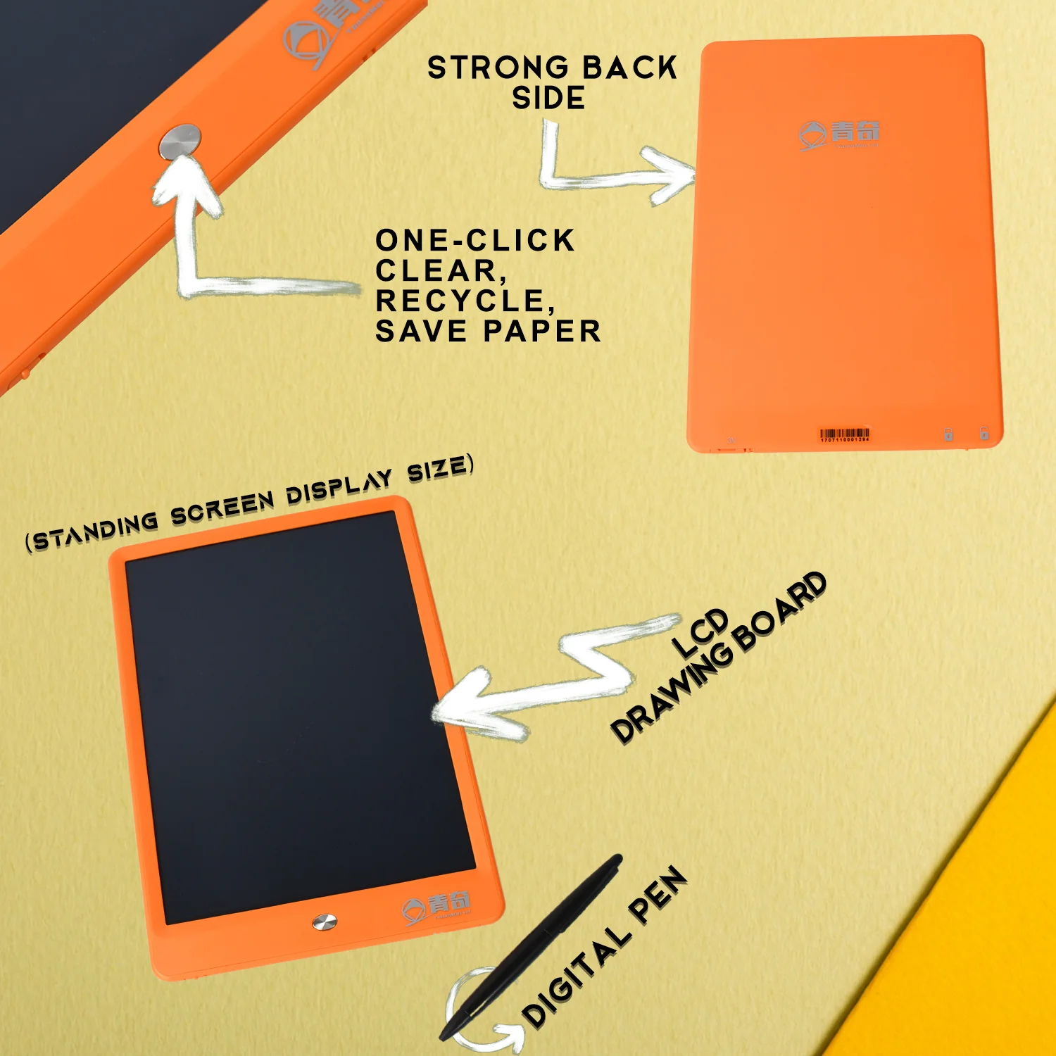 Portable LCD Writing Board Slate Drawing Record Notes Digital   (1 pc / 25×15 Cm) - Image 3