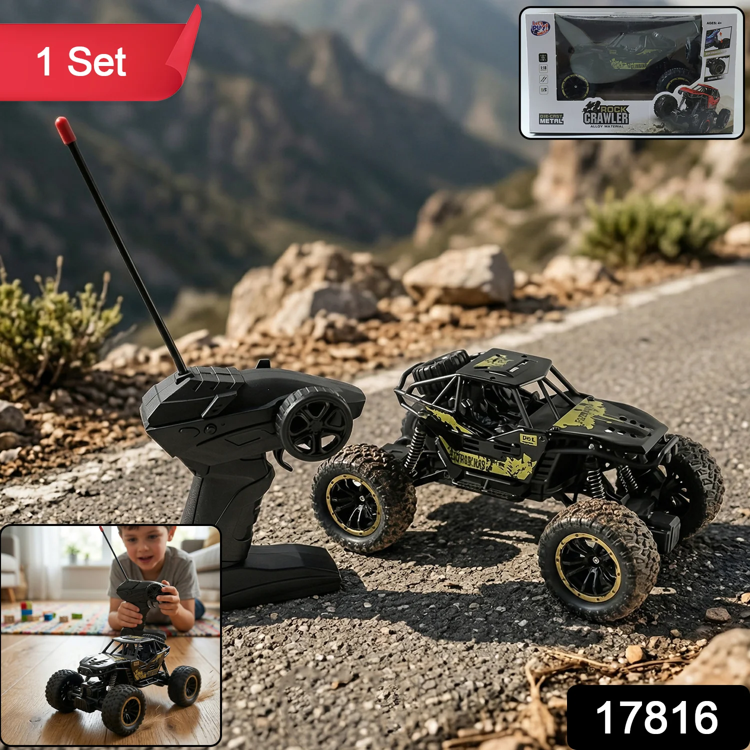Rock Crawler Monster RC Truck – Remote Battery Not Included - Image 2