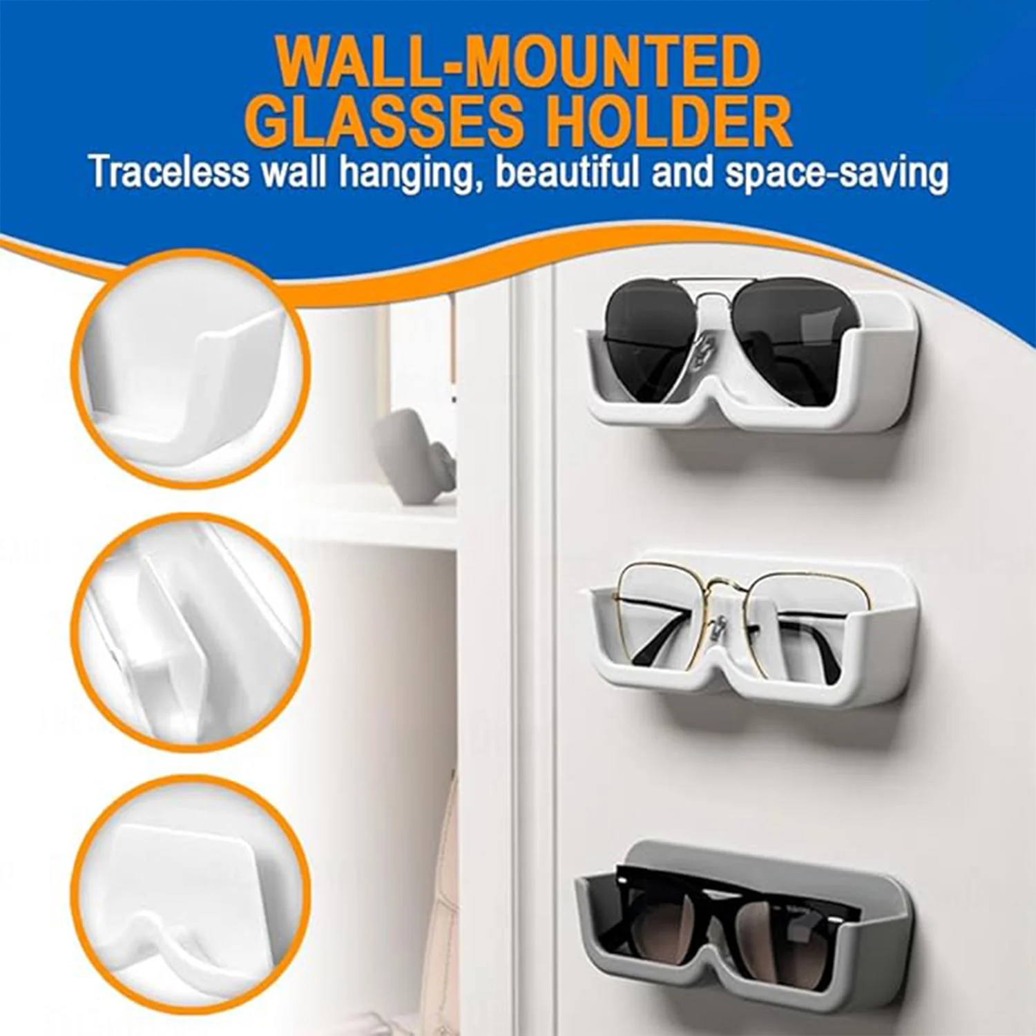 Sunglass Wall Organizer with Adhesive Stickers (2 Pc Set) - Image 6