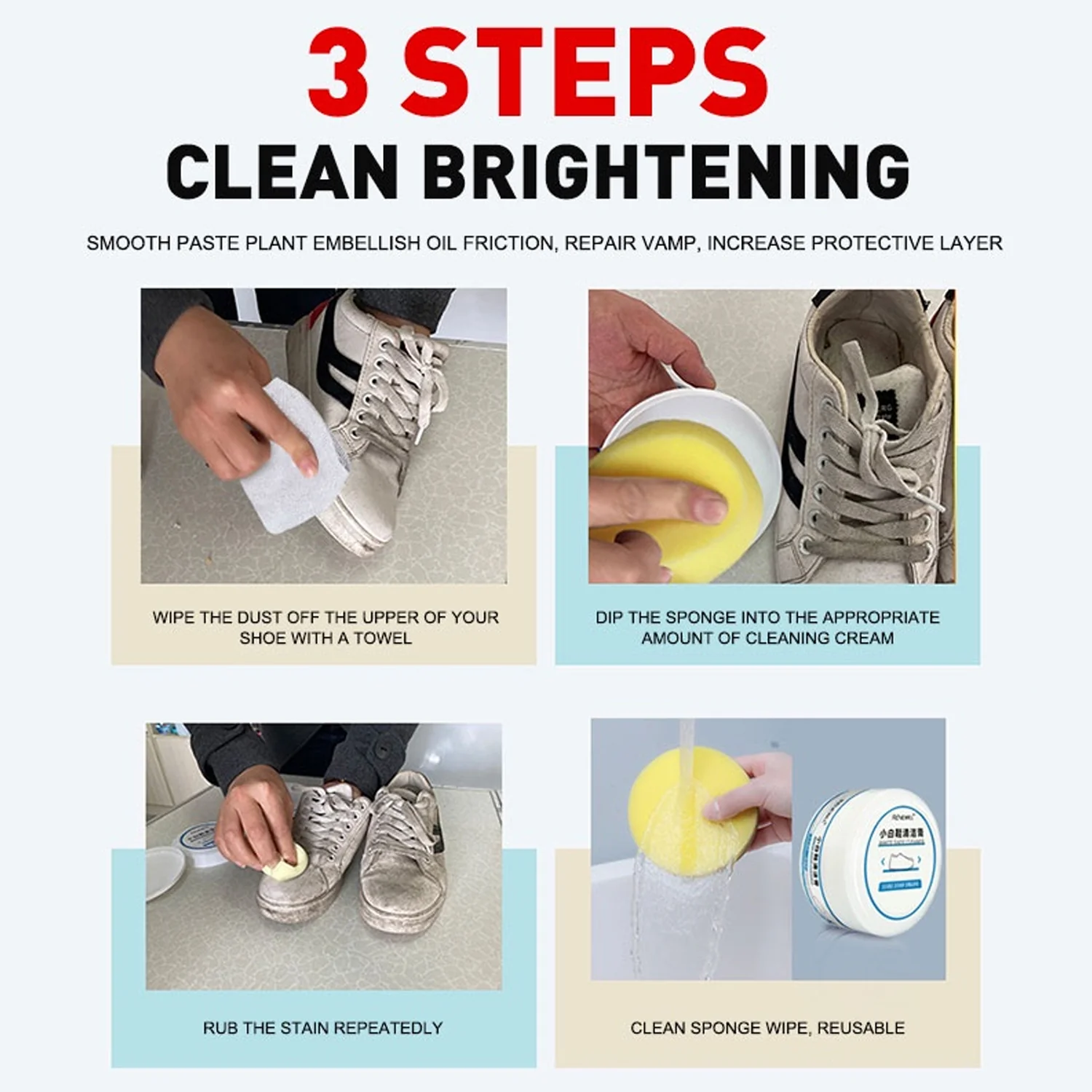 Shoe Polish Stain Remover Cleansing Cream for Sneakers & Leather - Image 7