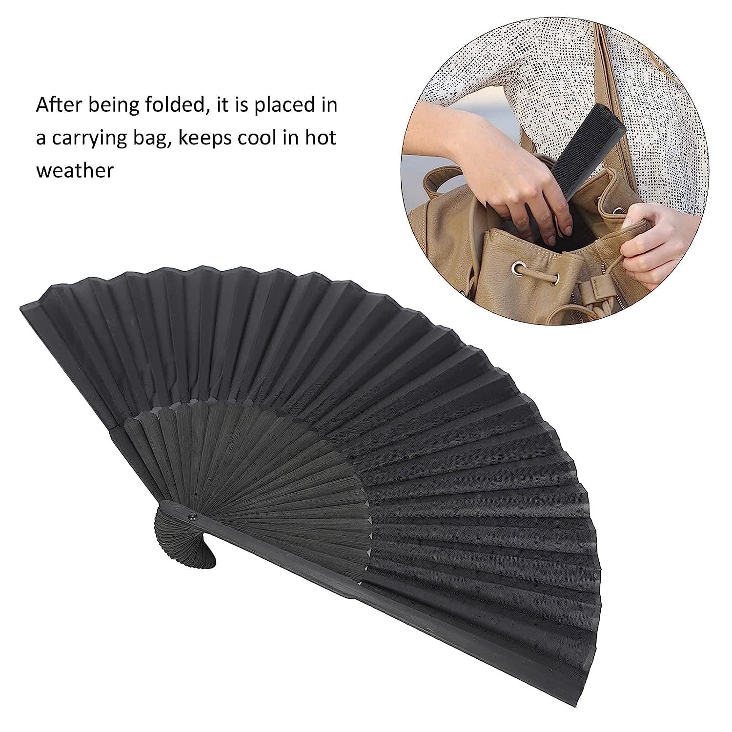 Folding Handheld Pretty Hand Fan Wedding Party Accessory Pocket Sized Fan (1 Pc) - Image 4