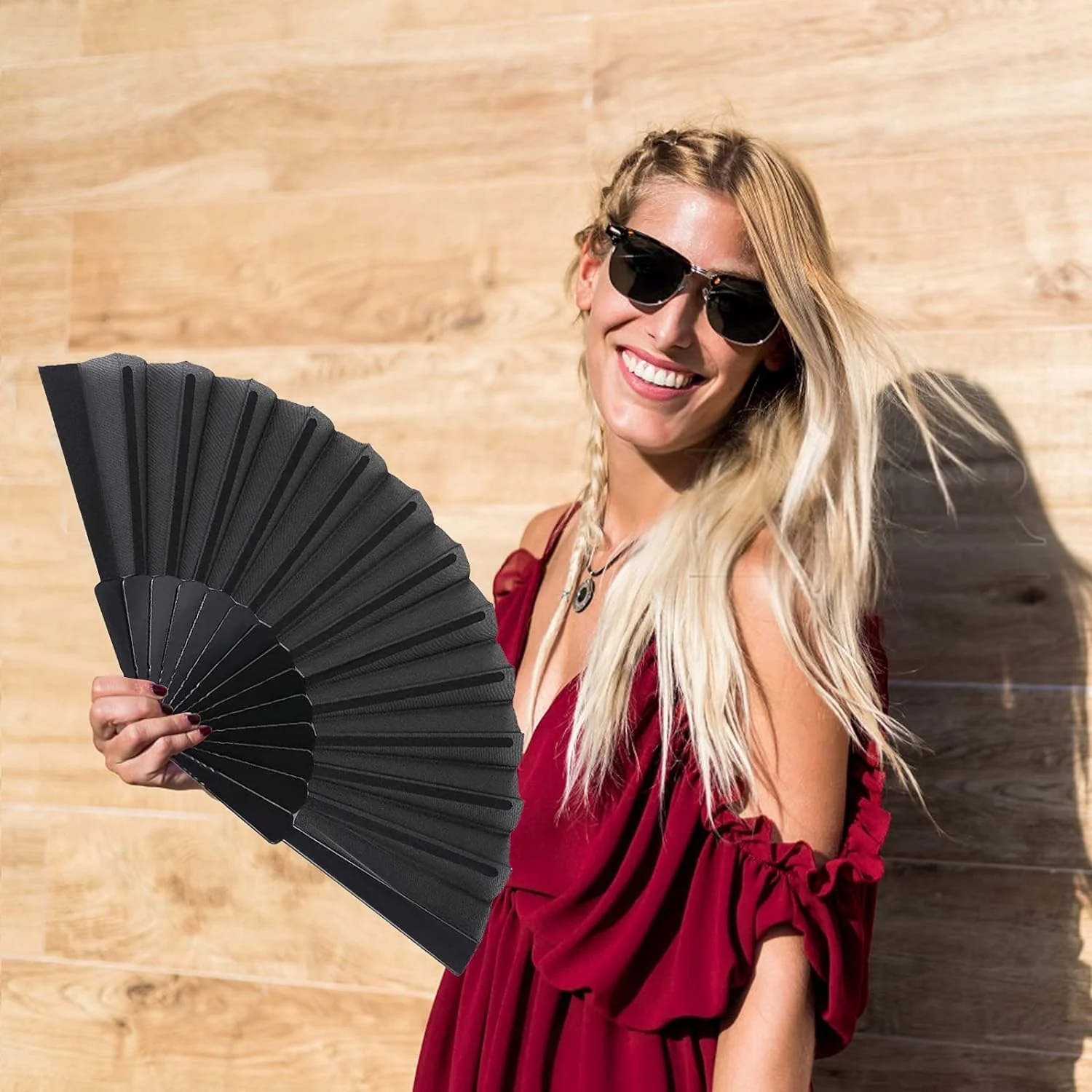Folding Handheld Pretty Hand Fan Wedding Party Accessory Pocket Sized Fan (1 Pc) - Image 5
