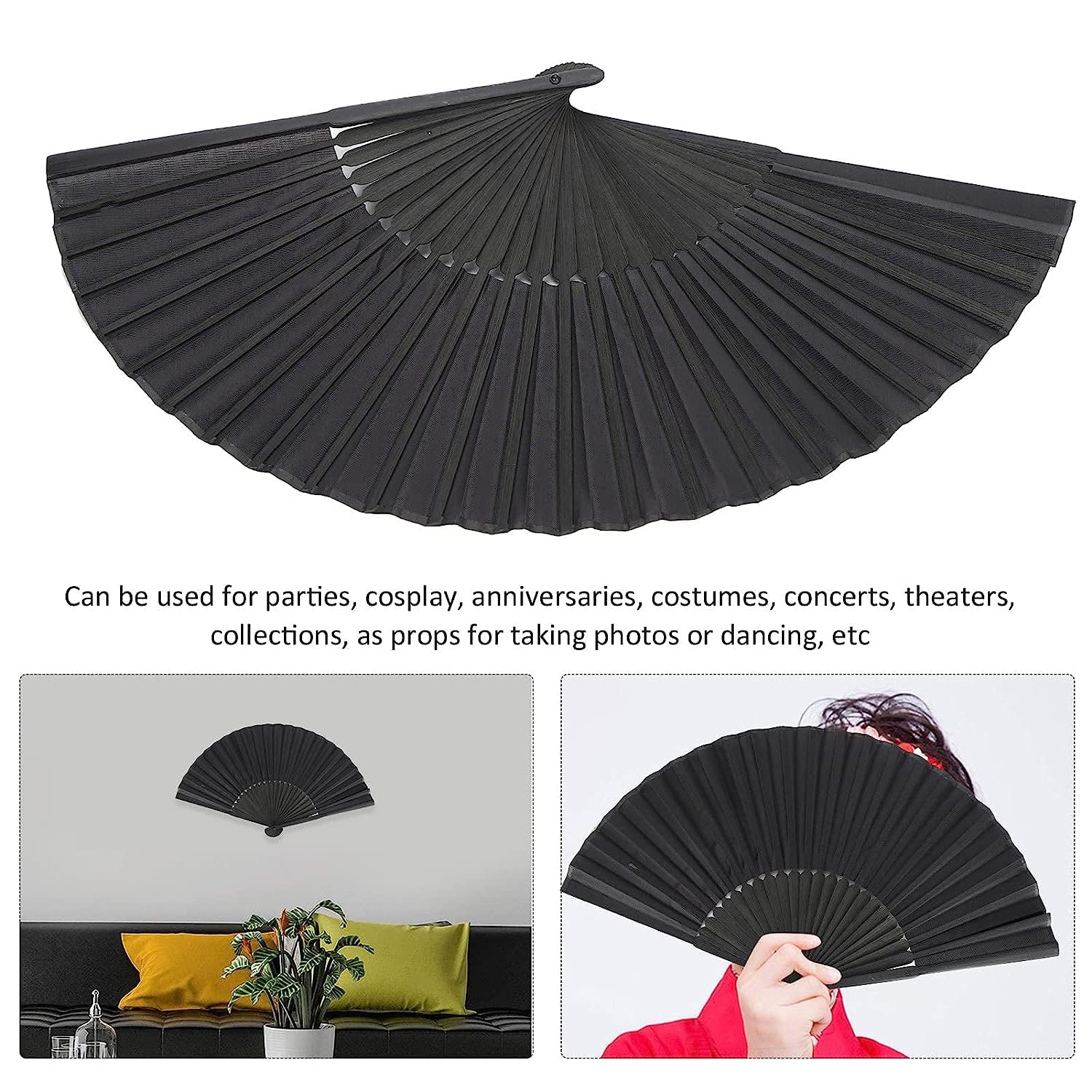 Folding Handheld Pretty Hand Fan Wedding Party Accessory Pocket Sized Fan (1 Pc) - Image 7