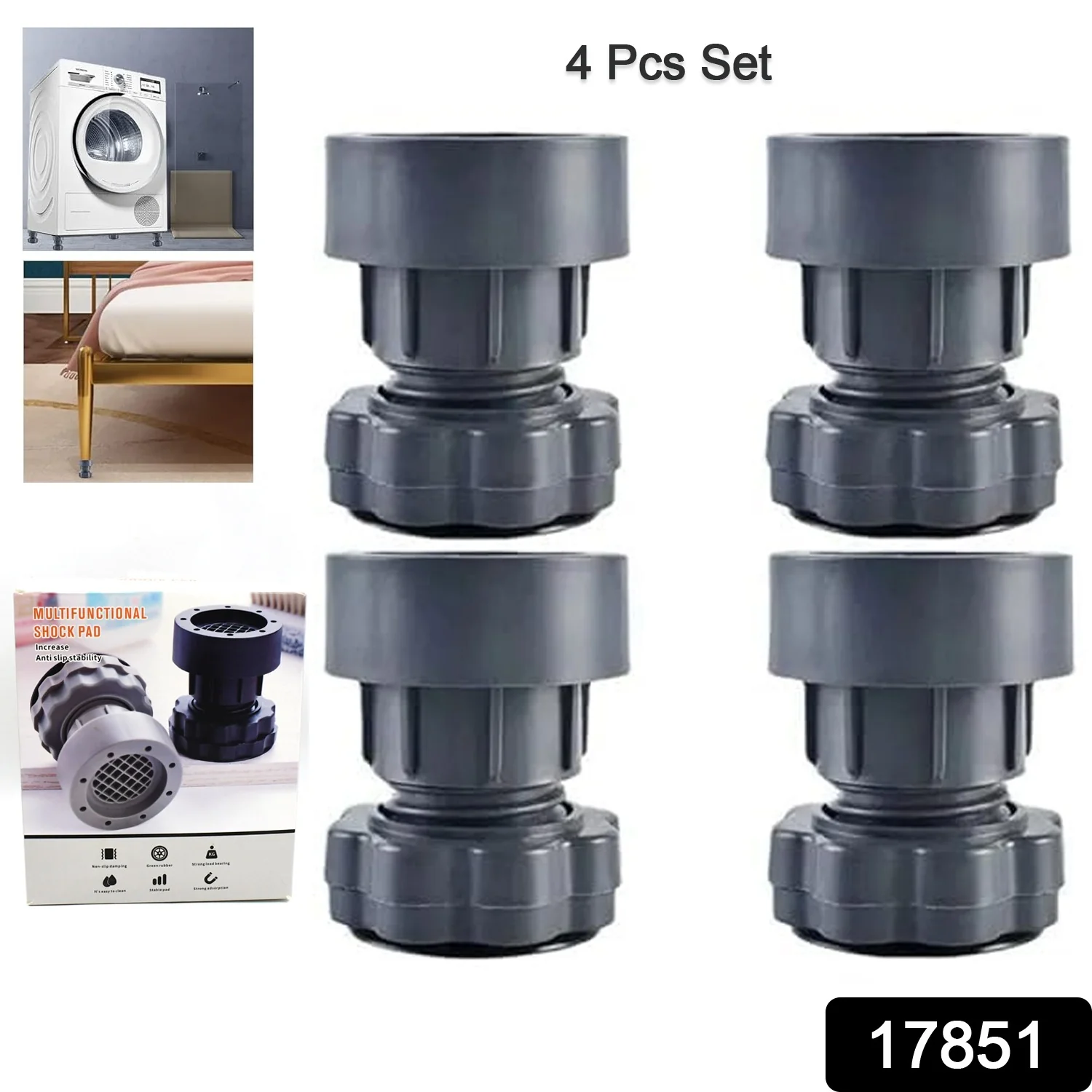 Plastic Washing Machine Vibration Feet (4 Pcs Set) - Image 2
