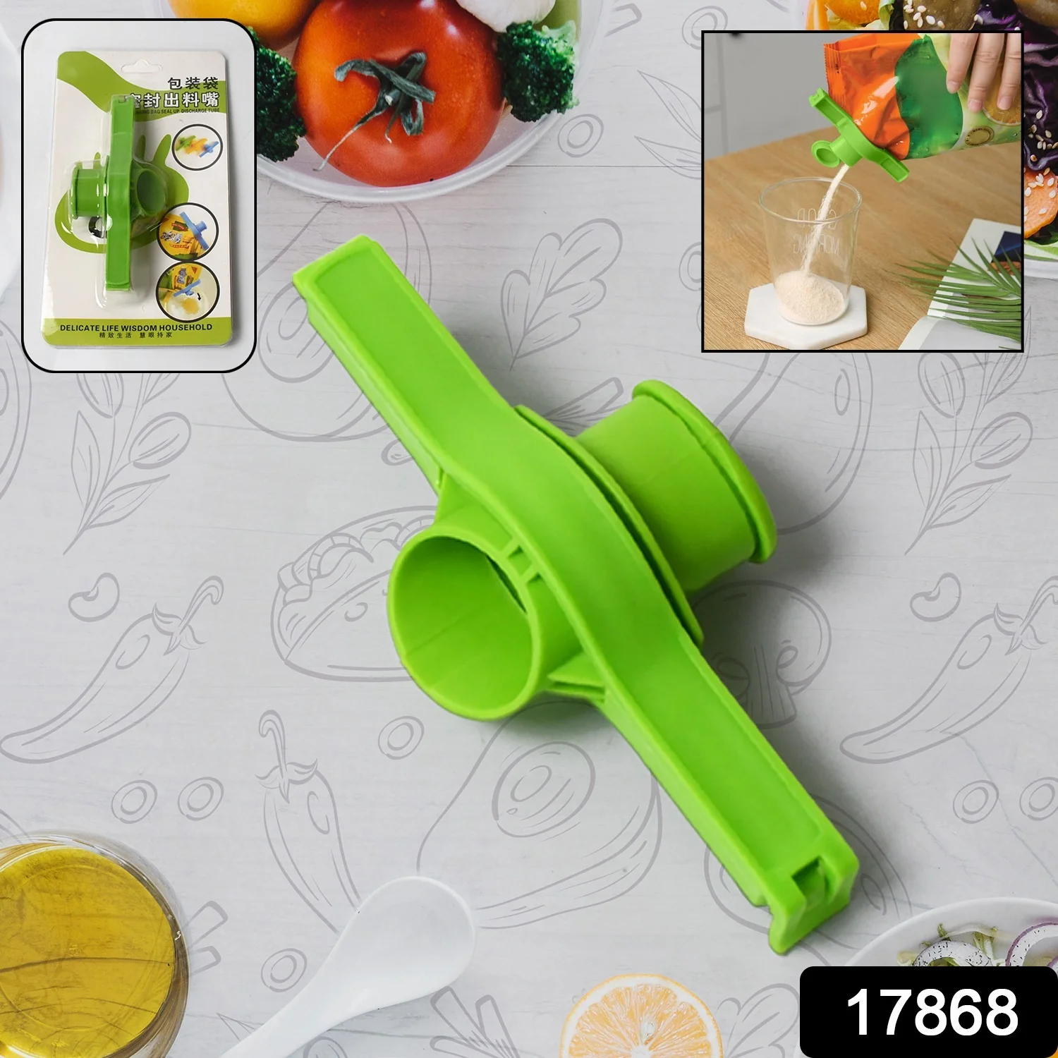 Food Storage Sealing Clip Solid Color Seal Pour Bag Clip Snack Bag  (1 Pc) - Image 2