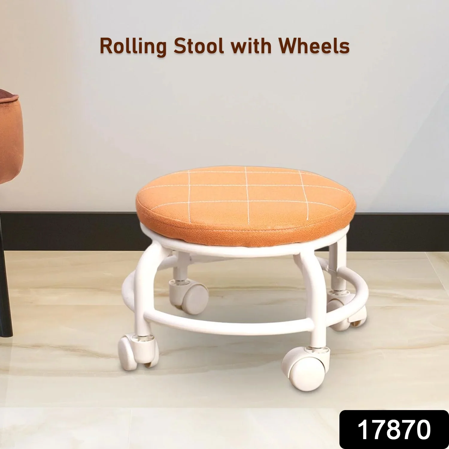 Roller Seat Stool Low Height Rolling Plastic Stool Multifunctional (1 Pc) - Image 2