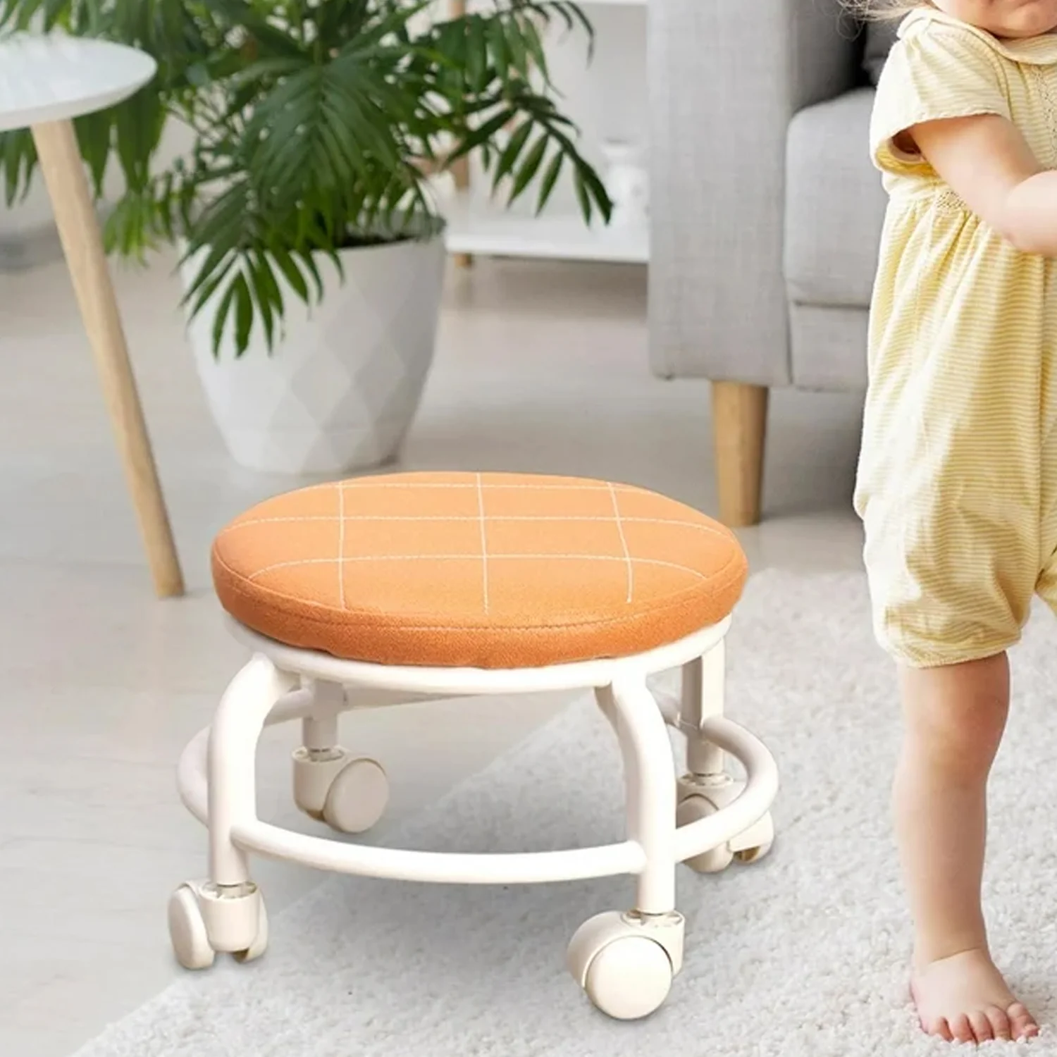 Roller Seat Stool Low Height Rolling Plastic Stool Multifunctional (1 Pc) - Image 3