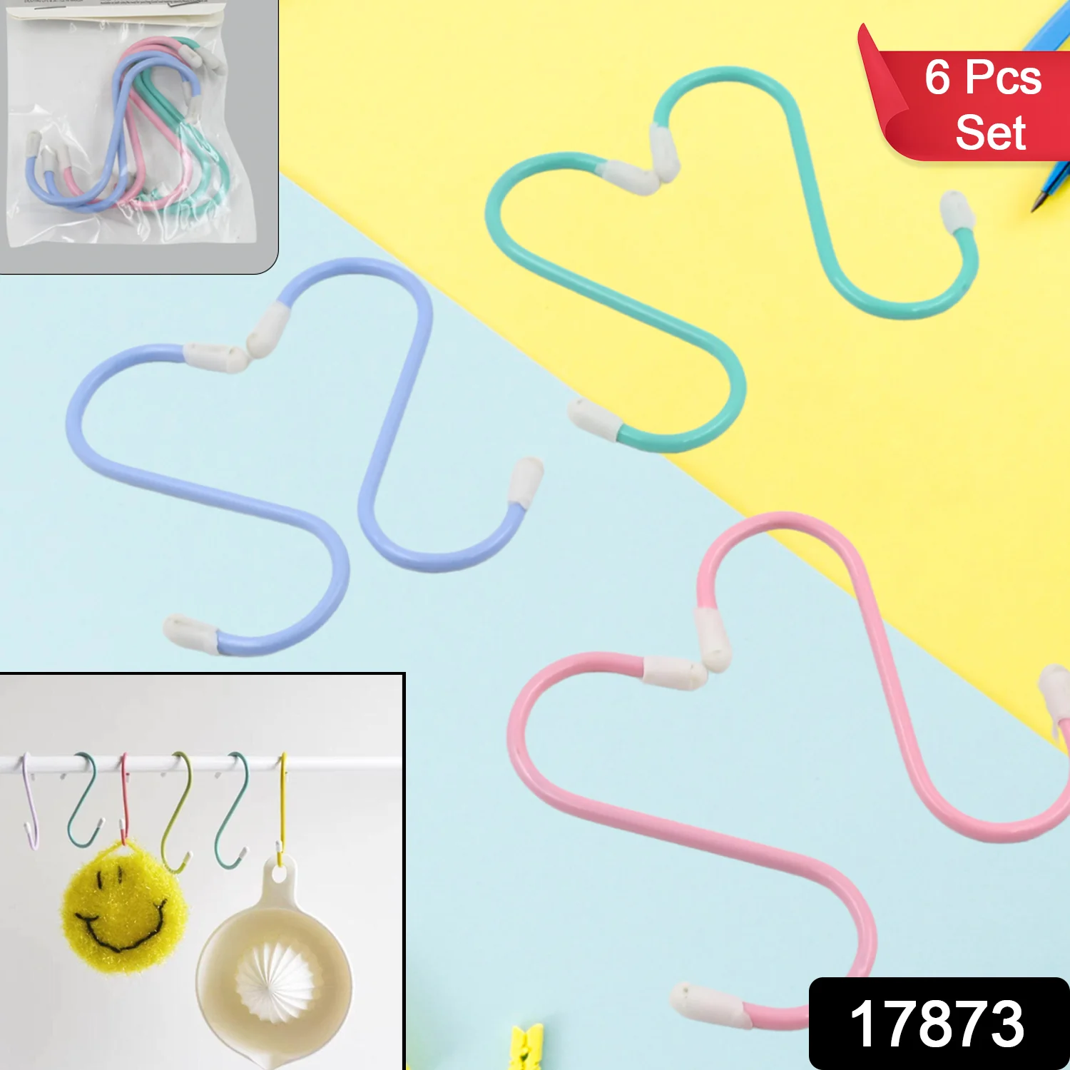 S Shape Metal Hooks for Hanging, Heavy Duty S Shaped Hooks (6 Pcs Set) - Image 3