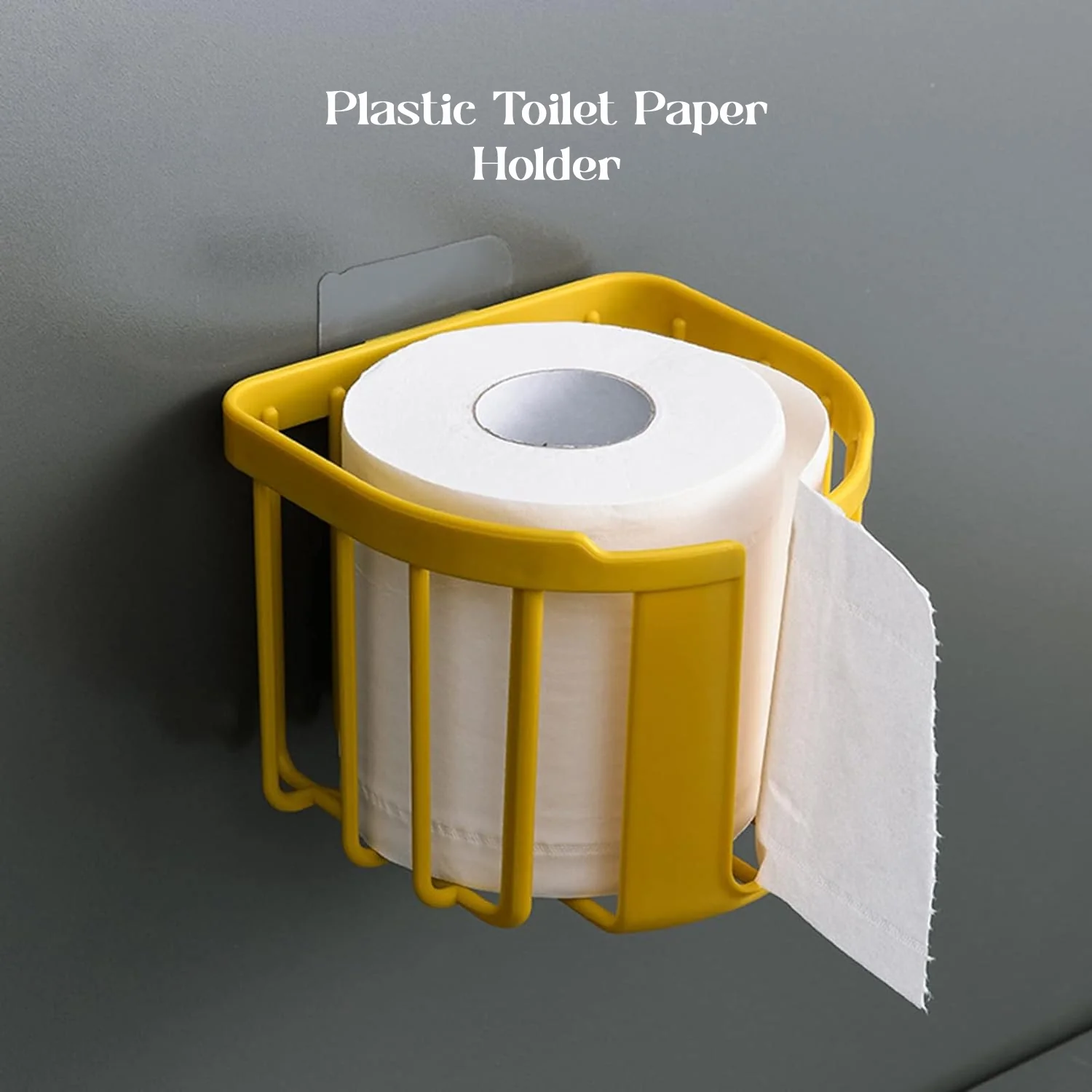 Toilet Paper Holder Bathroom, Tissue Roll Wall Mounted Plastic Bathroom Toilet Paper Roll Holder, Tissue Holder with Storage and Dispenser for Bathroom, Kitchen, Washroom | 14 x 13.5 x 11 Cm - Image 2
