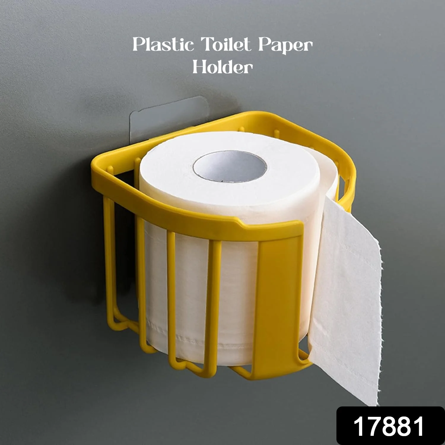 Toilet Paper Holder Bathroom, Tissue Roll Wall Mounted Plastic Bathroom Toilet Paper Roll Holder, Tissue Holder with Storage and Dispenser for Bathroom, Kitchen, Washroom | 14 x 13.5 x 11 Cm - Image 3