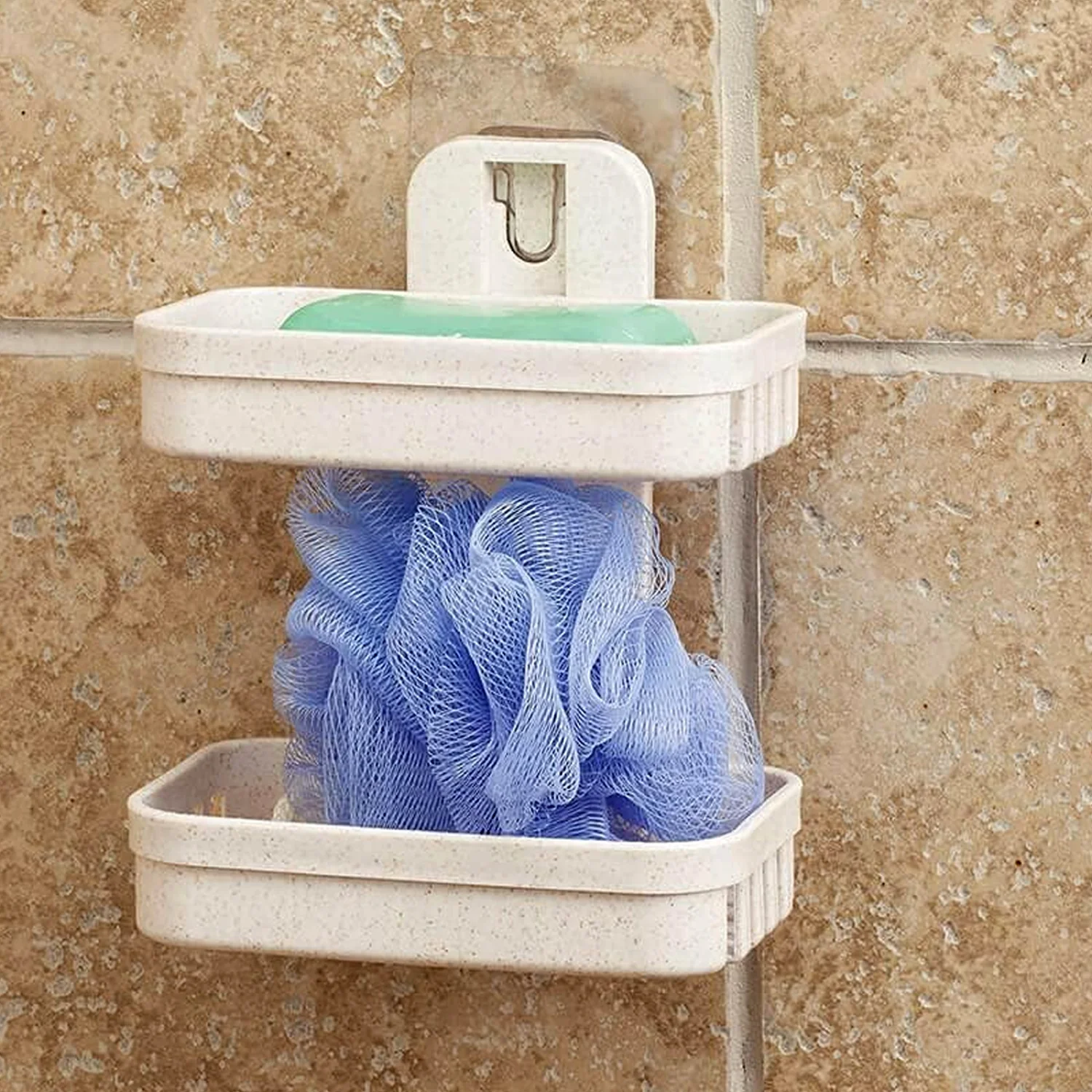 Adhesive Sticker Soap 2 Layer Dish Holder Wall Mounted (Double Layers / 2 pc) - Image 4