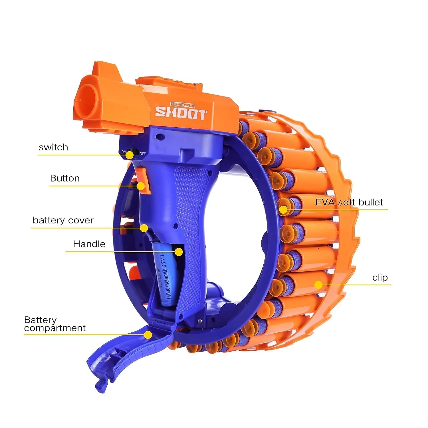 Amazing Toy Gun, Electric Gun for Children, 28 Soft Bullets for Youth Safety - Image 7