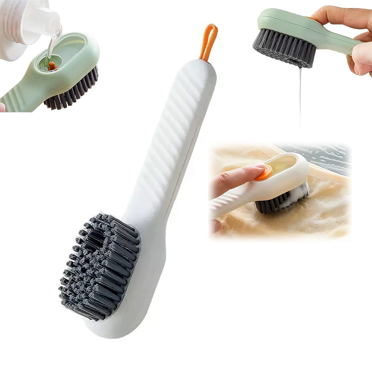 Multifunctional Scrubbing Brush with Liquid / Soap Dispenser, Cleaning Brush with Liquid / Soap Dispenser, Shoe Brush for Cleaning, Cloth Cleaning Brush with Handle Liquid Shoe Brush For Shoe Clothes (1 Pc) - Image 3