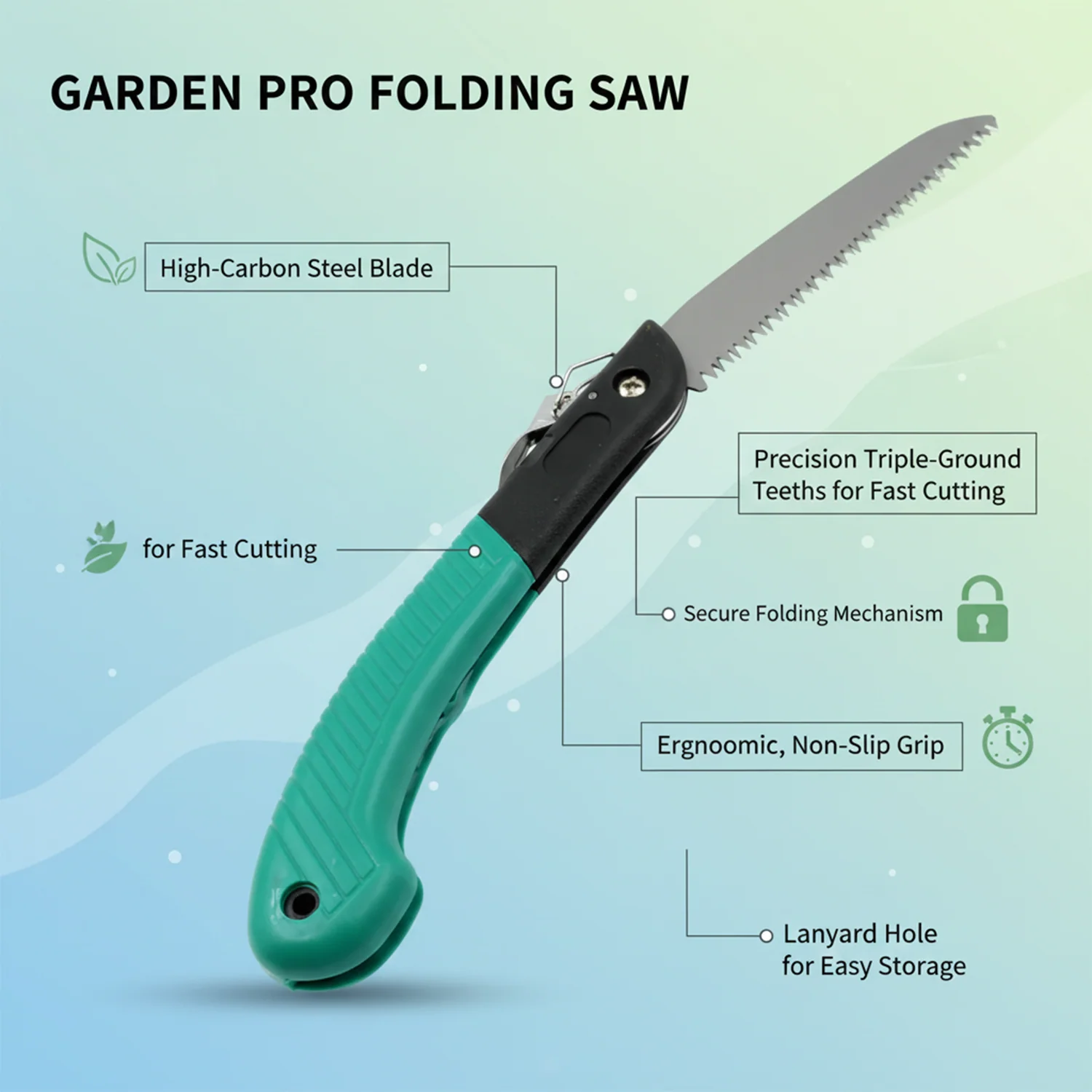 Folding Handsaw – Pruning Saw for Tree Trimming, Gardening & Wood Cutting - Image 4