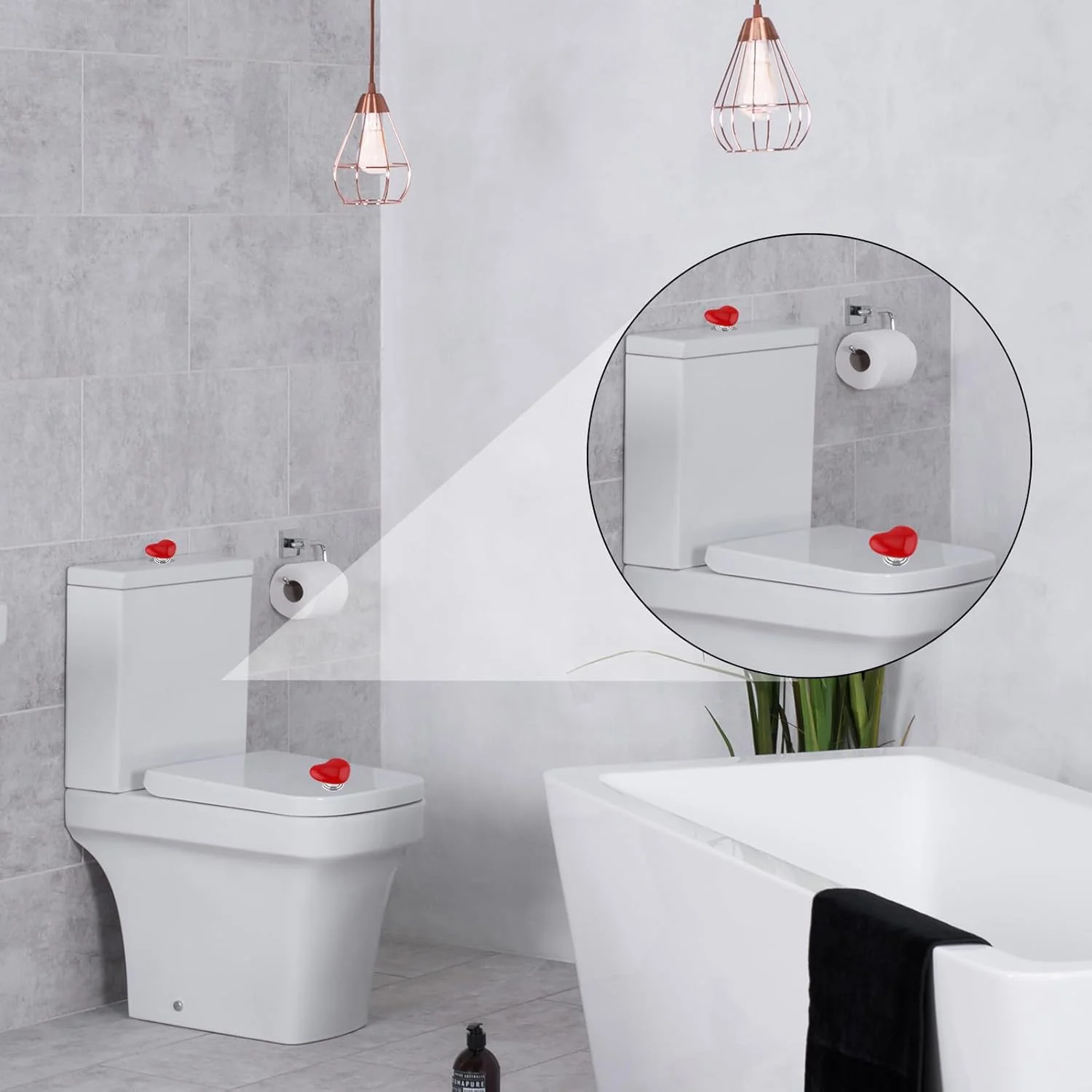 Heart-shaped Knob Pulls Toilet Press Button (4 Pc) - Image 6