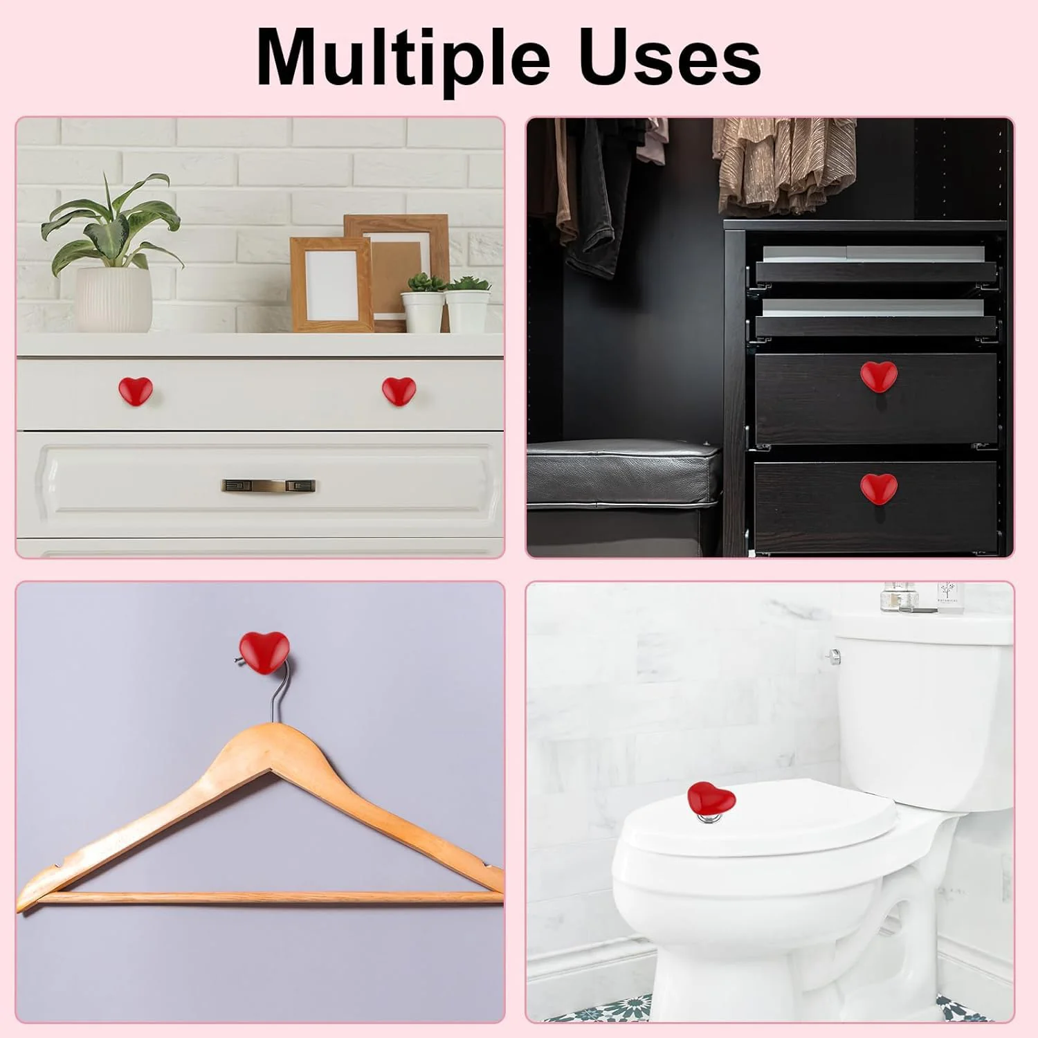 Heart-shaped Knob Pulls Toilet Press Button (4 Pc) - Image 7