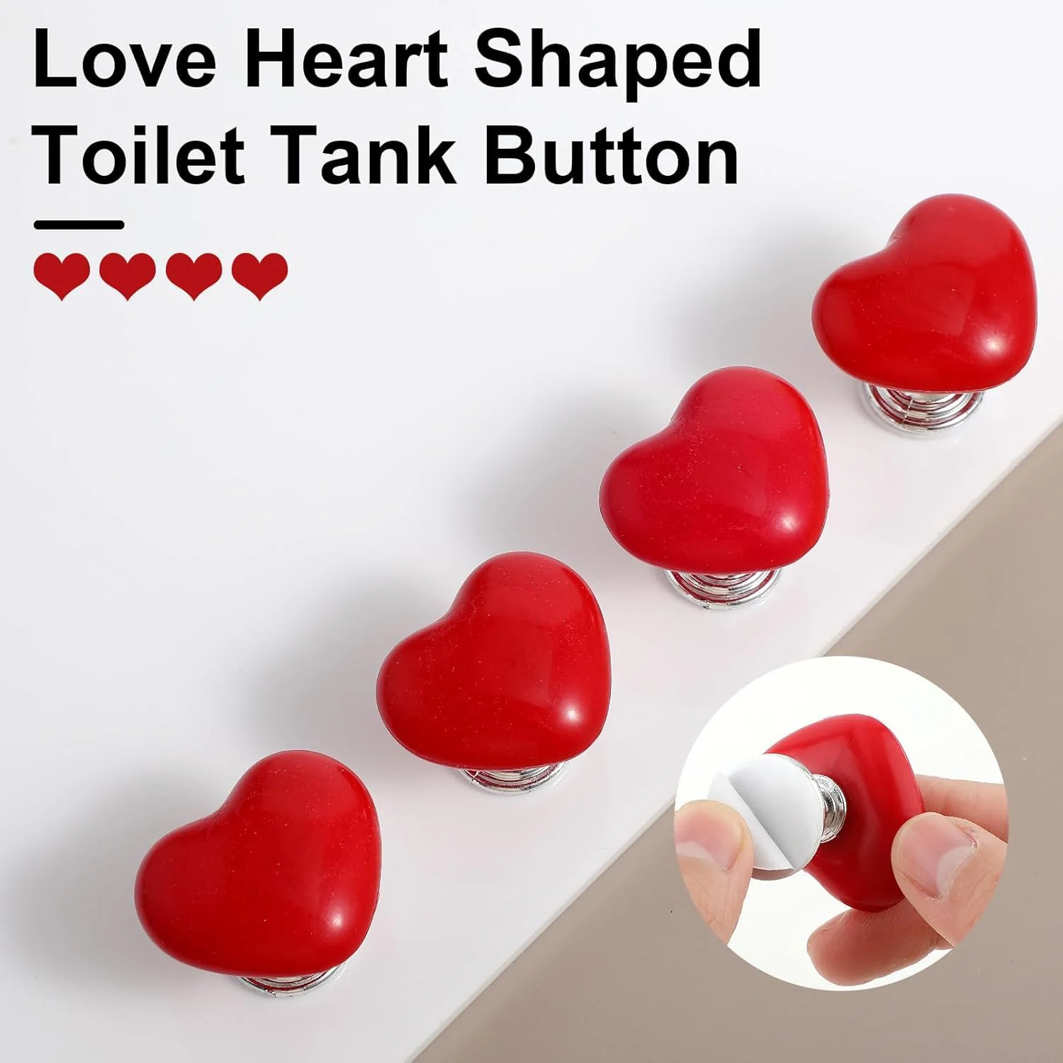 Heart-shaped Knob Pulls Toilet Press Button (4 Pc) - Image 8