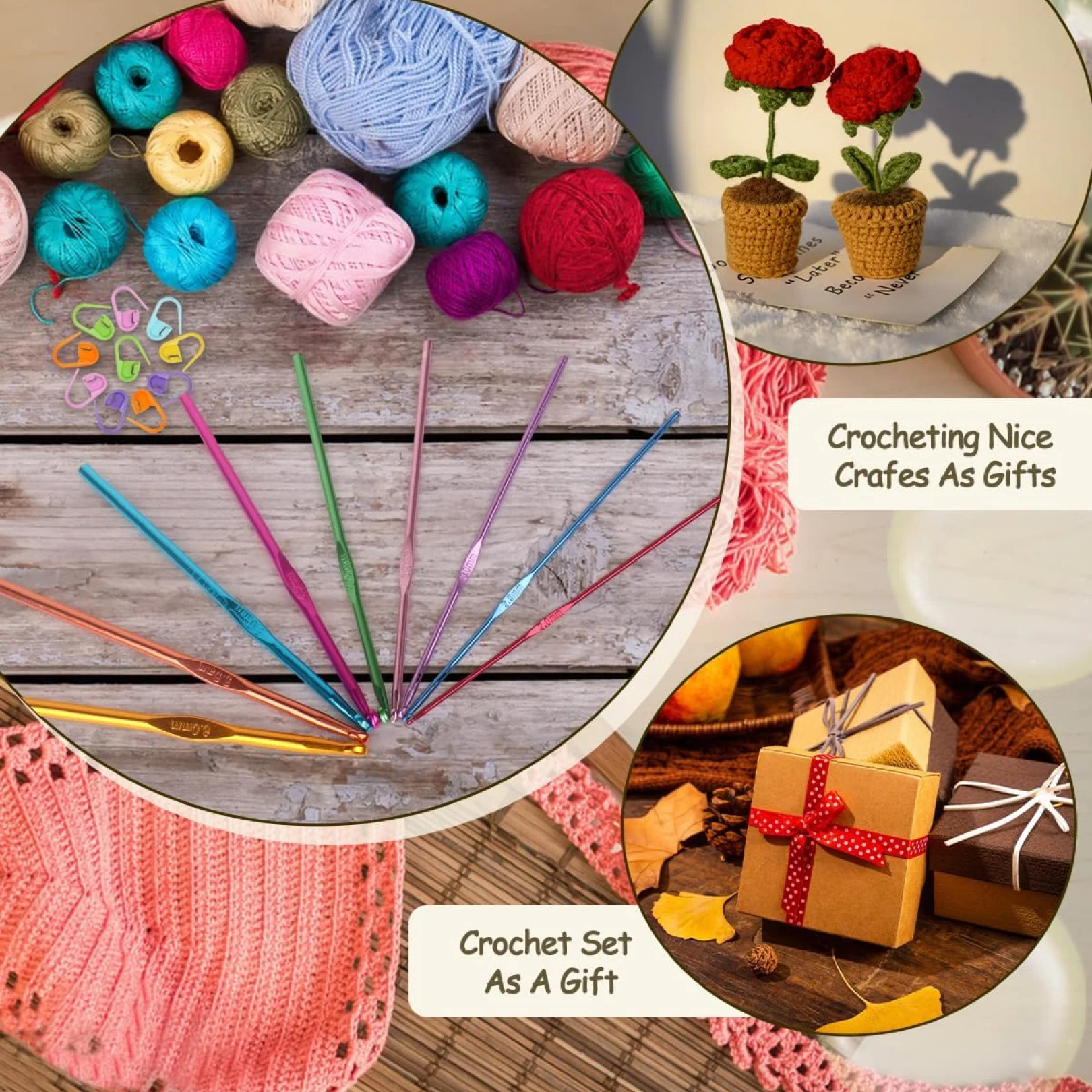 Aluminium Multicolor Knitting Needles, Crochet Kit (12 Pcs Set) - Image 7