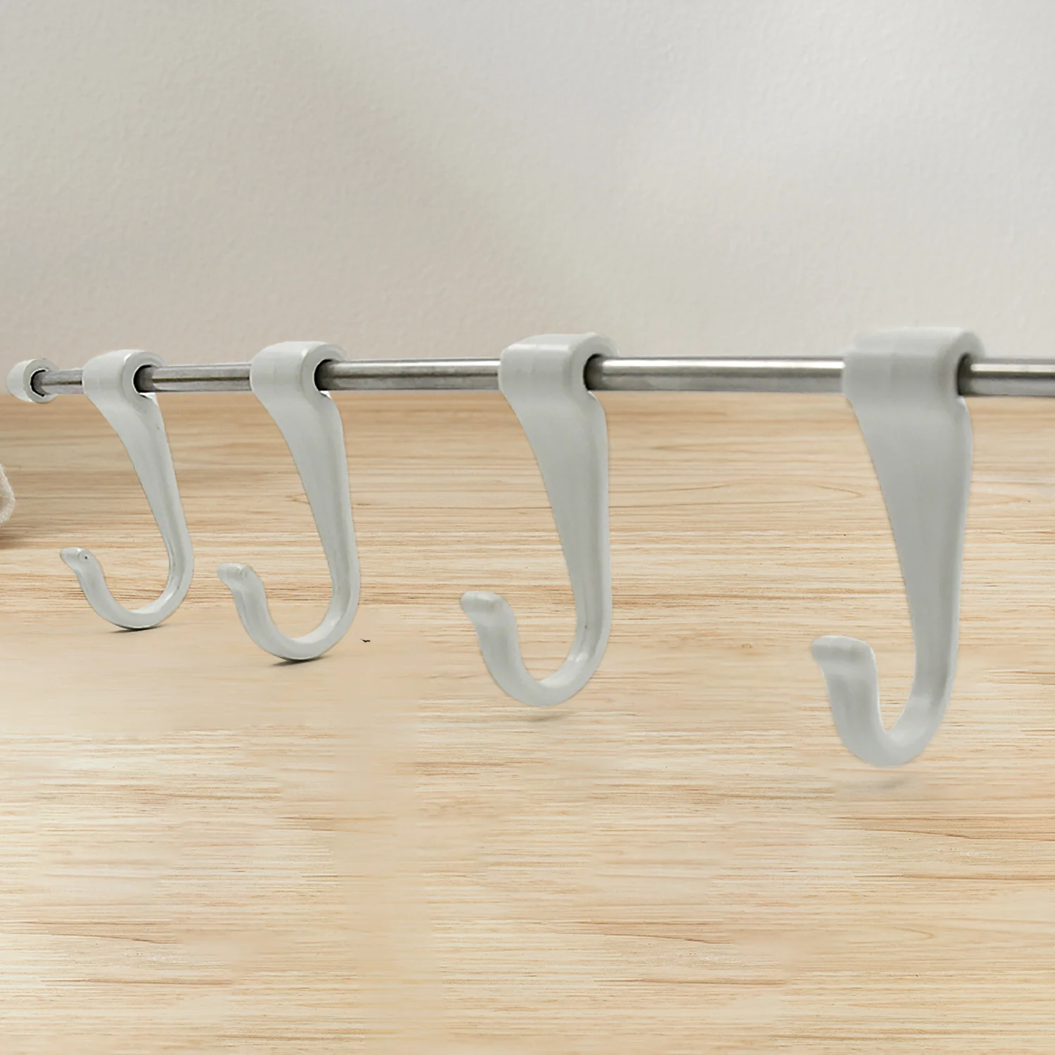 Stainless Steel Utensil Hanger Rail Nail Free Wall Mount - Image 4