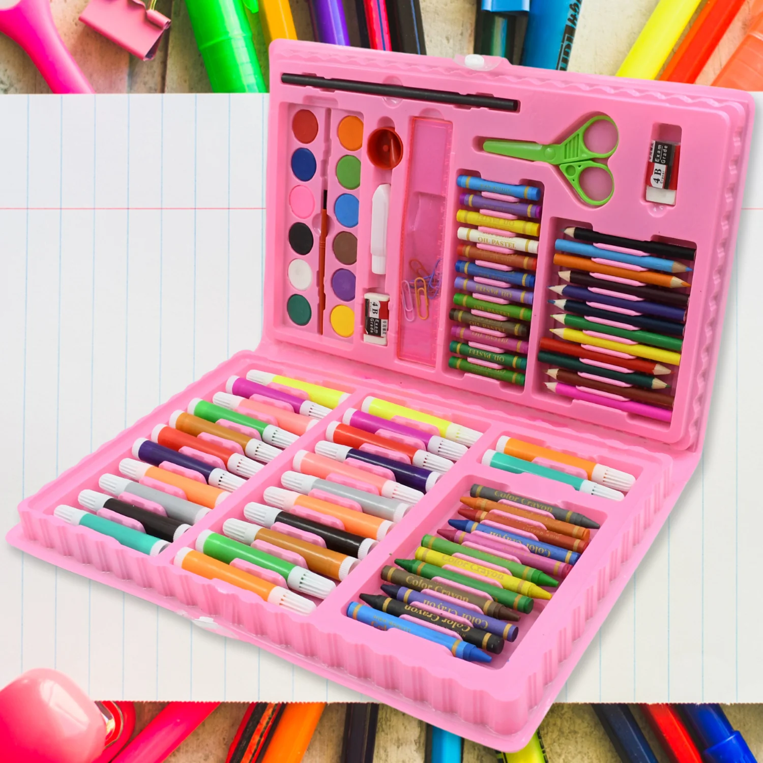 Art Set Kids Art Supplies Coloring Case Kit Painting & Drawing Sets (86 Pcs Set) - Image 4