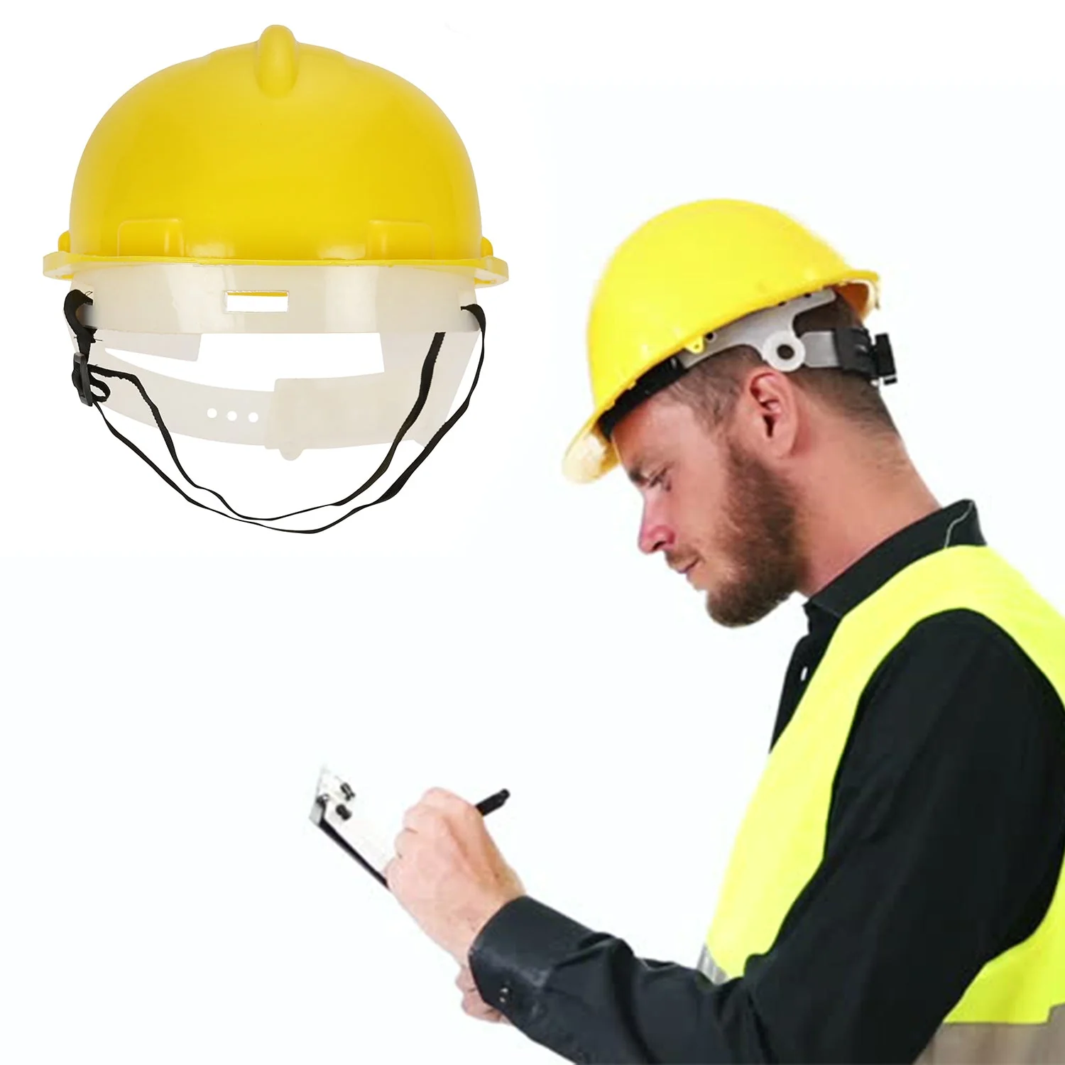 Yellow Plastic Hard Hat Construction Cap (1Pc Only) - Image 6