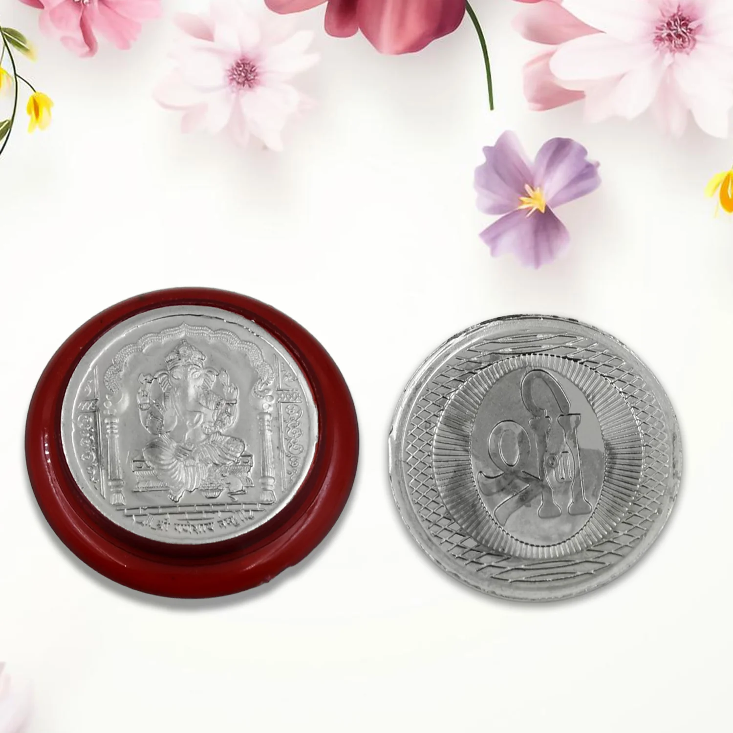 Ganesh Ji, Silver color Coin for Gift (1 Pc / Silver) - Image 3
