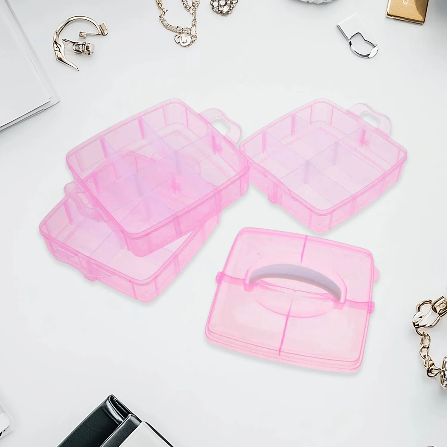 Versatile 18-Grid 3-Layer Transparent Plastic Organizer Box - Image 3