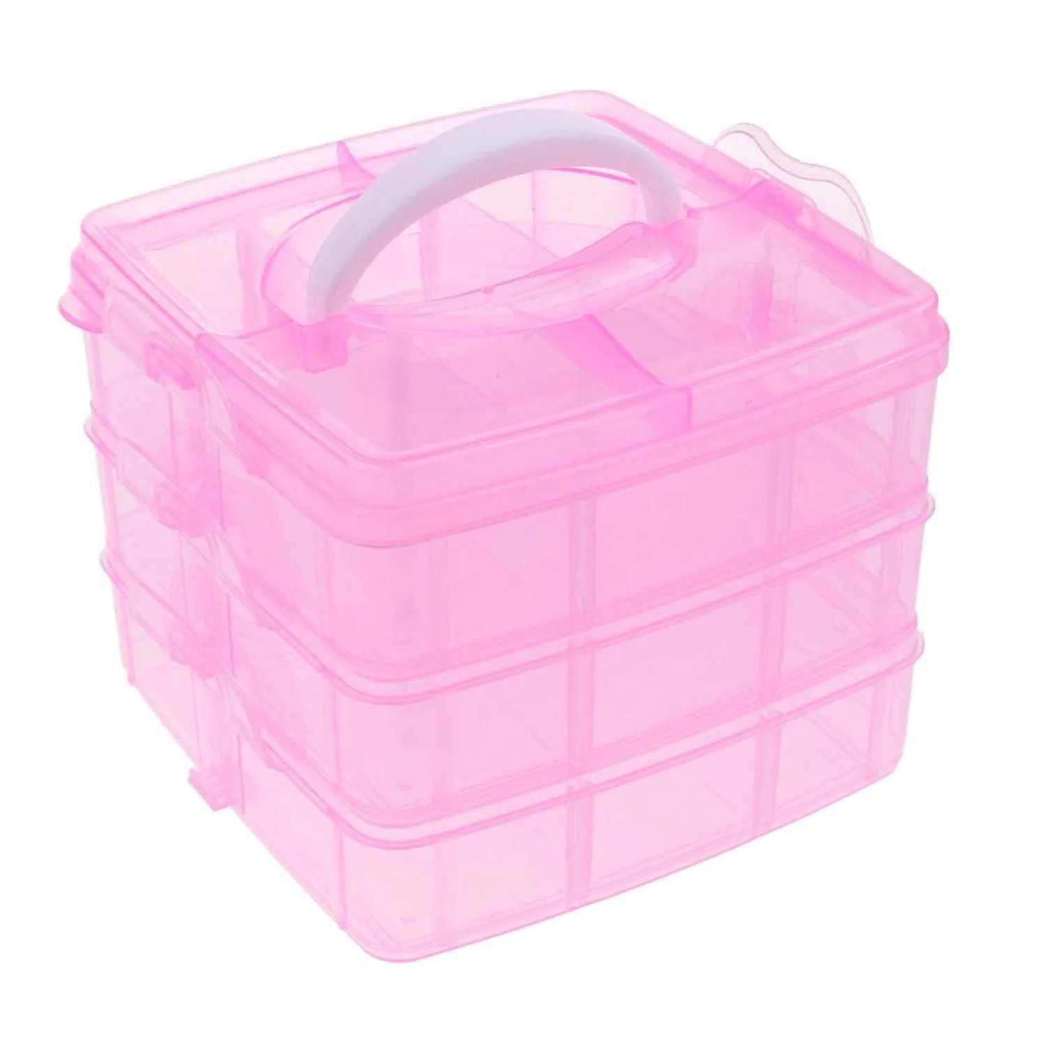 Versatile 18-Grid 3-Layer Transparent Plastic Organizer Box - Image 5