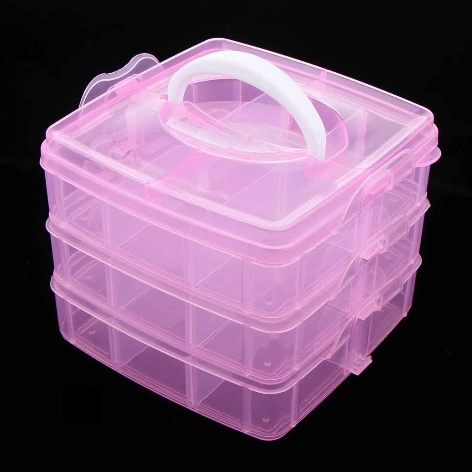 Versatile 18-Grid 3-Layer Transparent Plastic Organizer Box - Image 7