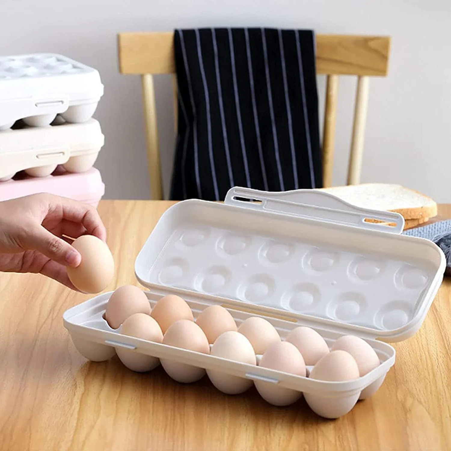 18 Grid Egg Holder Storage, Shock-Proof Egg Container with Buckle - Image 3