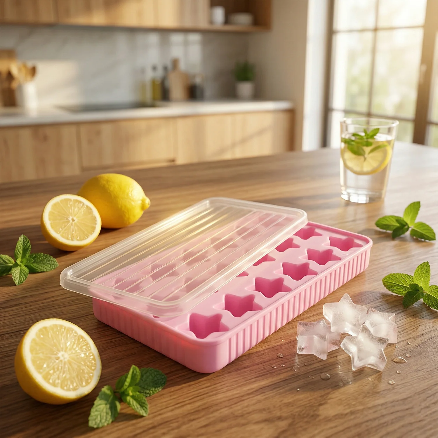 18 Grid Star Shape Ice Cube Tray with Lid (1 Pc) - Image 3