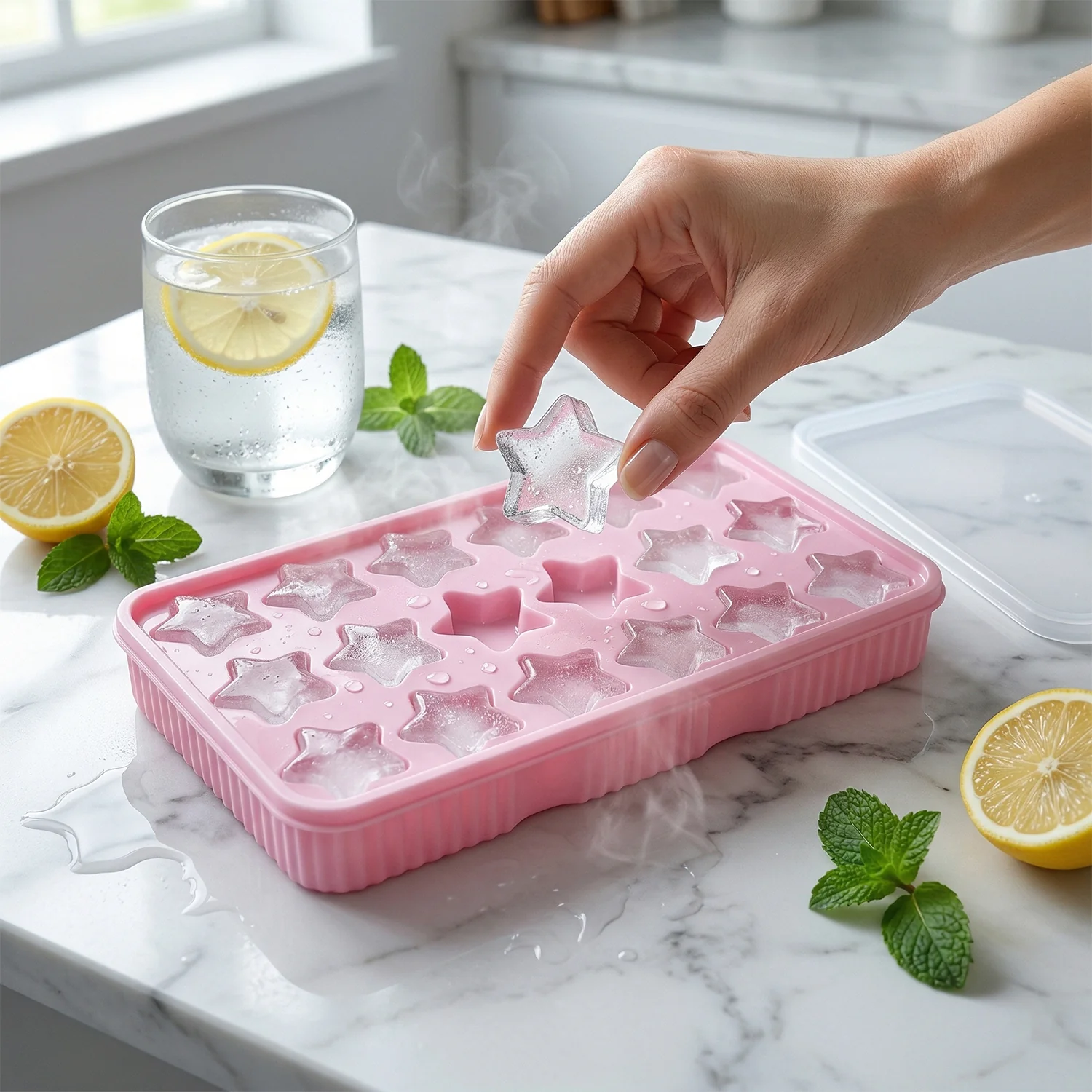 18 Grid Star Shape Ice Cube Tray with Lid (1 Pc) - Image 7
