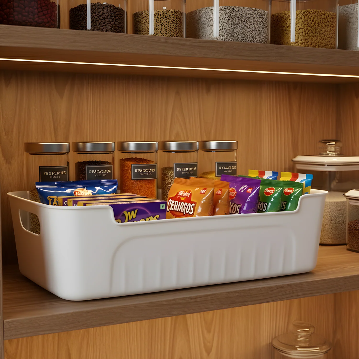 White Plastic Storage Basket Tray Set (4 Pcs) - Image 3